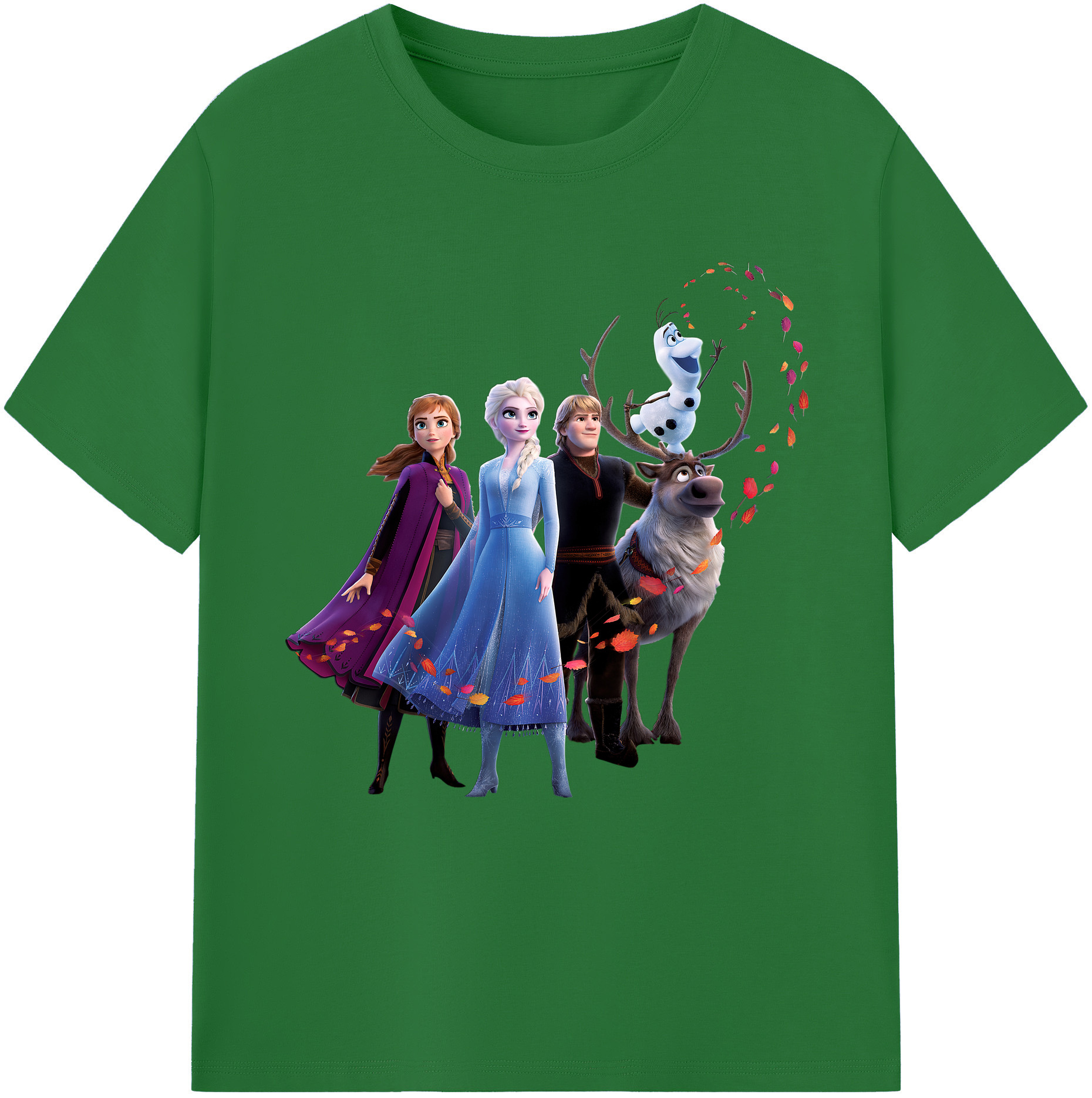 （画像用） アナと雪の女王 アンナ エルサ Frozen Anna Elsa 綿100％半袖Tシャツ（フロントプリント）