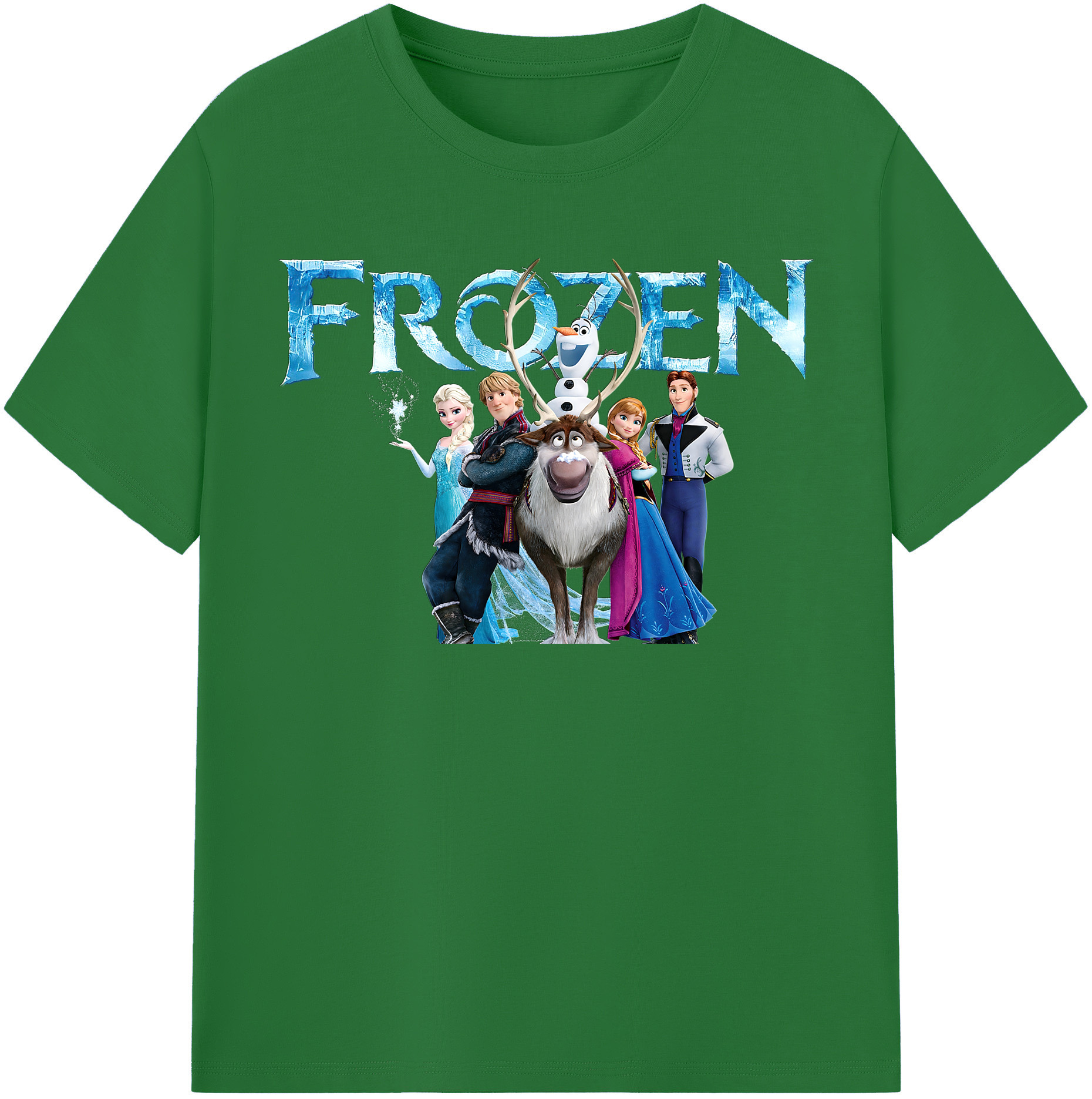 （画像用） アナと雪の女王 アンナ エルサ Frozen Anna Elsa 綿100％半袖Tシャツ（フロントプリント）