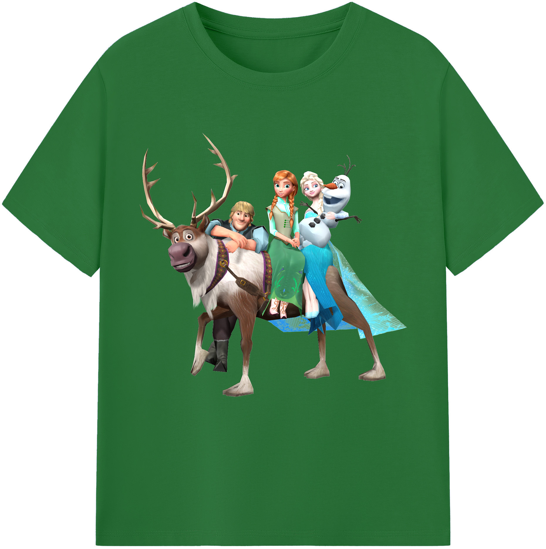 （画像用） アナと雪の女王 アンナ エルサ Frozen Anna Elsa 綿100％半袖Tシャツ（フロントプリント）