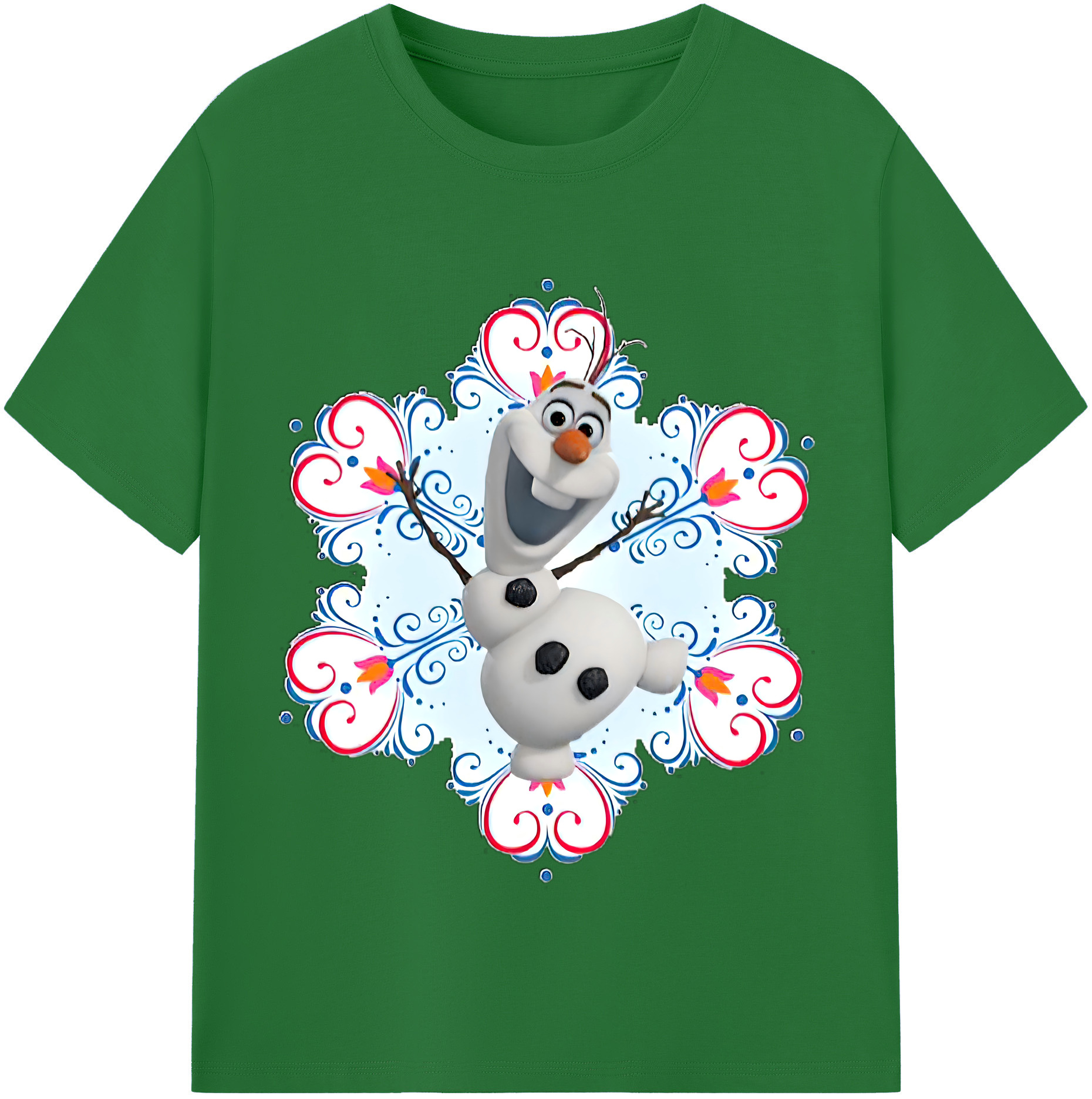 （画像用） アナと雪の女王 アンナ エルサ Frozen Anna Elsa 綿100％半袖Tシャツ（フロントプリント）