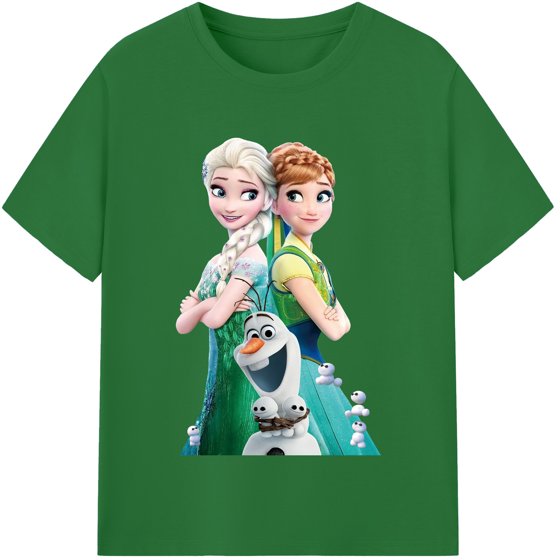 （画像用） アナと雪の女王 アンナ エルサ Frozen Anna Elsa 綿100％半袖Tシャツ（フロントプリント）