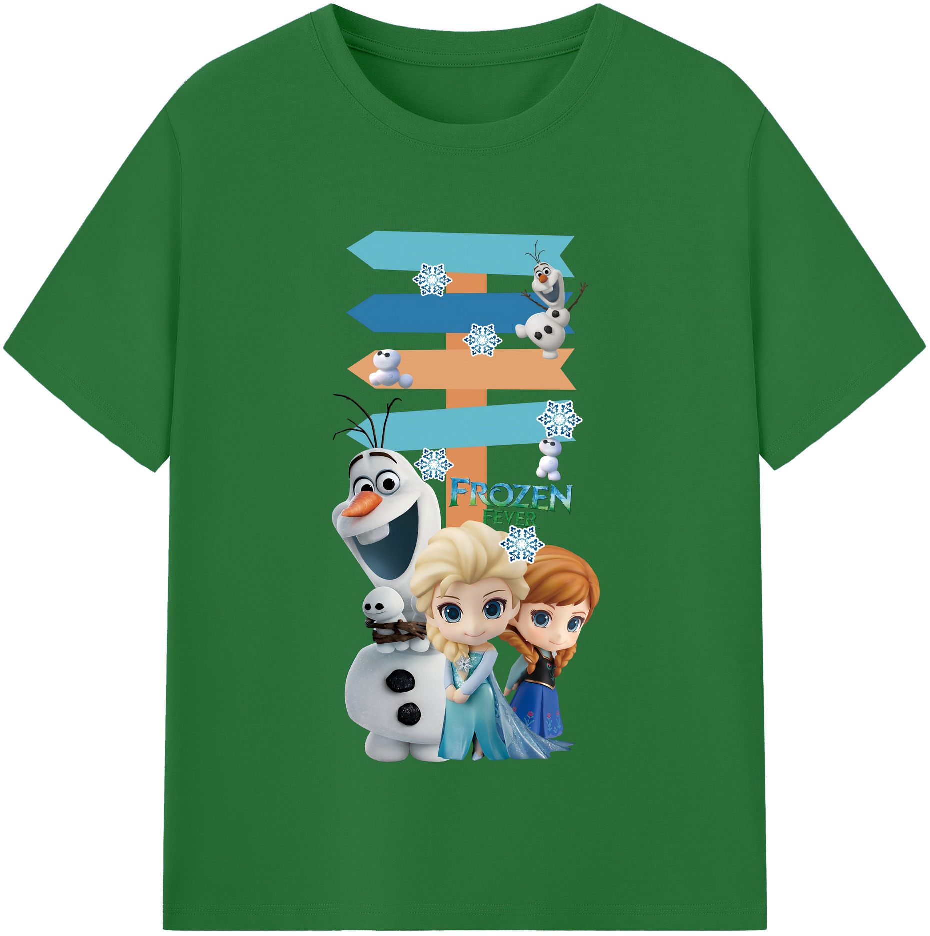 （画像用） アナと雪の女王 アンナ エルサ Frozen Anna Elsa 綿100％半袖Tシャツ（フロントプリント）