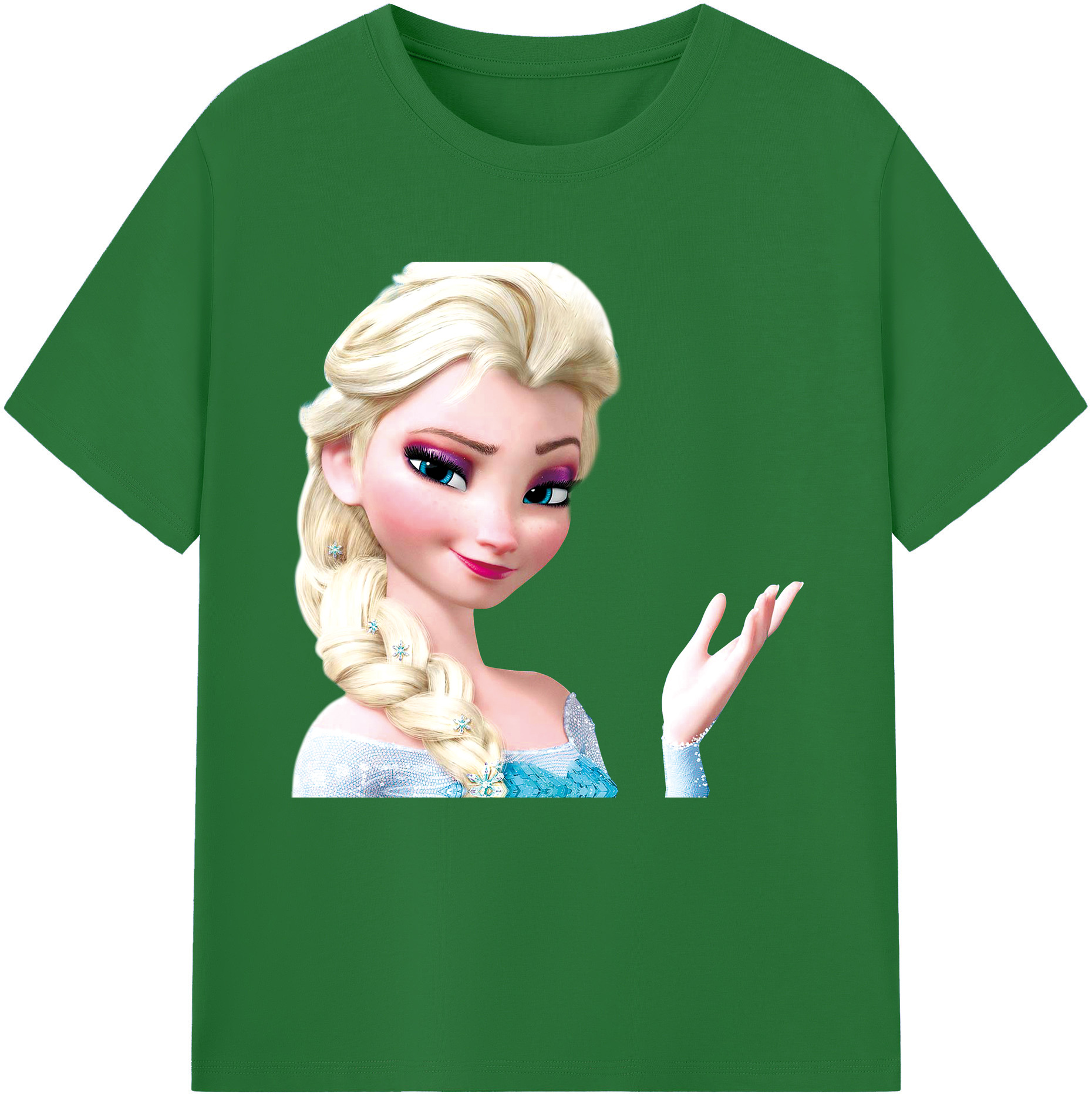 （画像用） アナと雪の女王 アンナ エルサ Frozen Anna Elsa 綿100％半袖Tシャツ（フロントプリント）