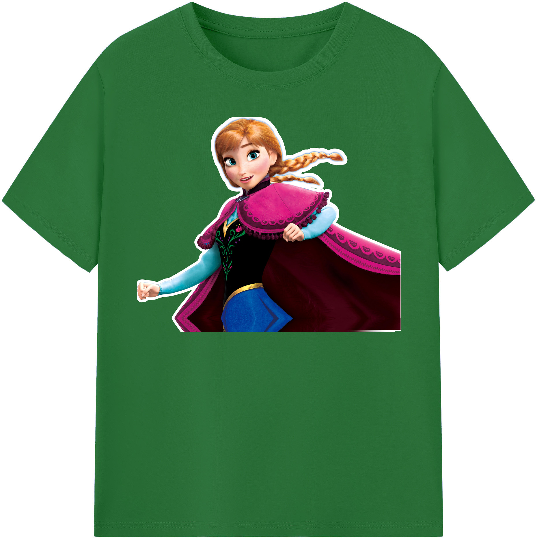 （画像用） アナと雪の女王 アンナ エルサ Frozen Anna Elsa 綿100％半袖Tシャツ（フロントプリント）