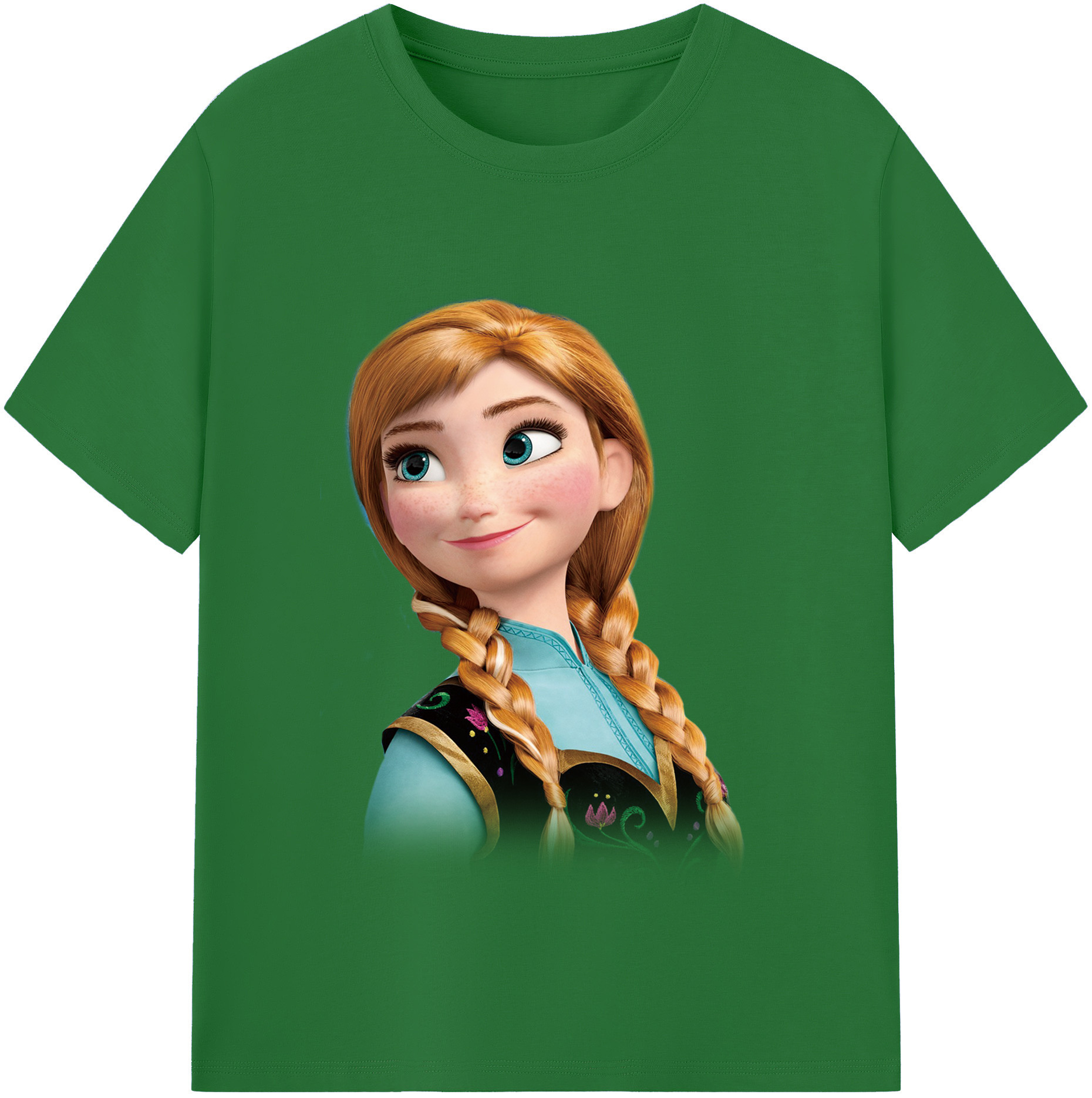 （画像用） アナと雪の女王 アンナ エルサ Frozen Anna Elsa 綿100％半袖Tシャツ（フロントプリント）