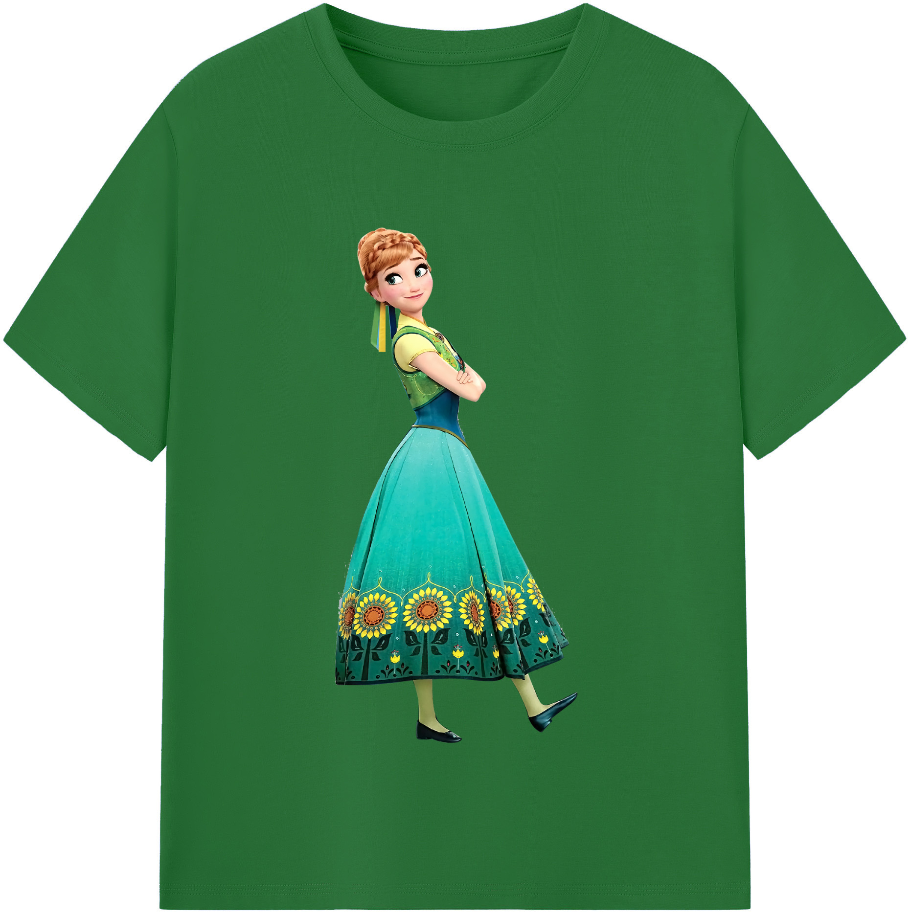 （画像用） アナと雪の女王 アンナ エルサ Frozen Anna Elsa 綿100％半袖Tシャツ（フロントプリント）