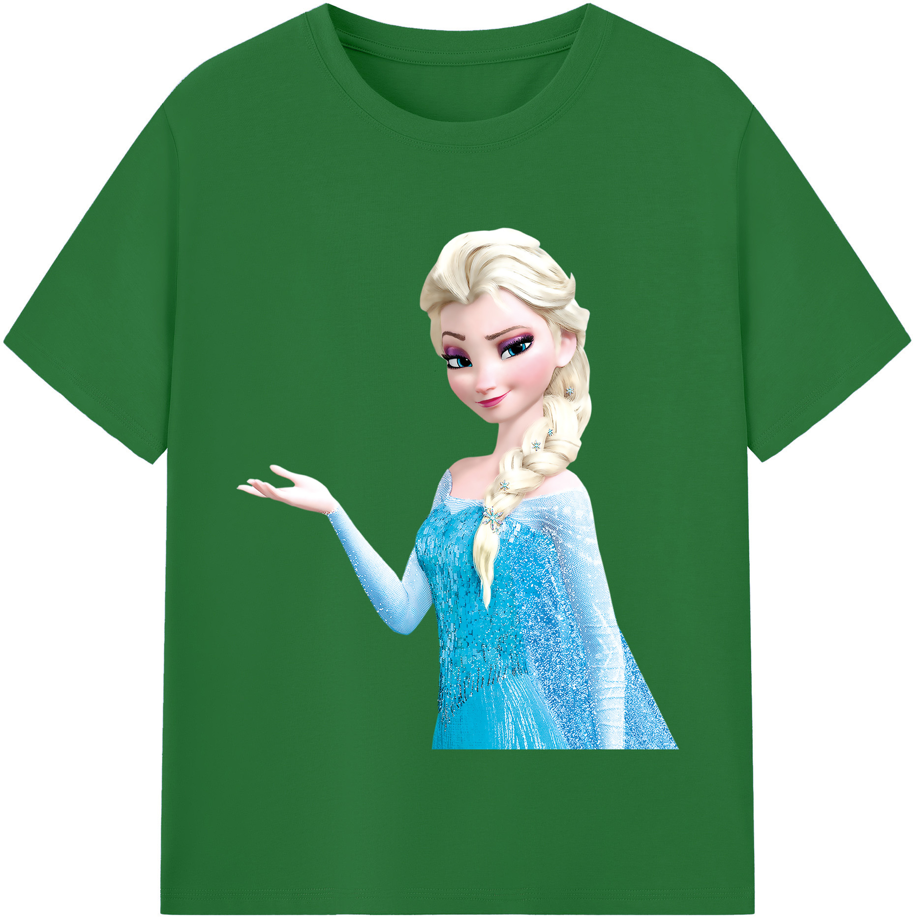 （画像用） アナと雪の女王 アンナ エルサ Frozen Anna Elsa 綿100％半袖Tシャツ（フロントプリント）