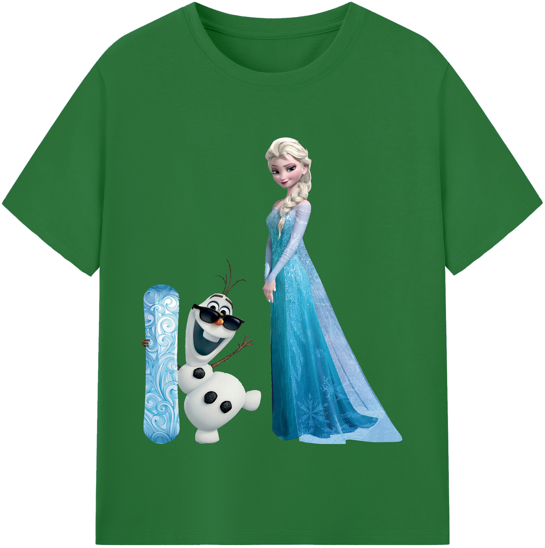 （画像用） アナと雪の女王 アンナ エルサ Frozen Anna Elsa 綿100％半袖Tシャツ（フロントプリント）
