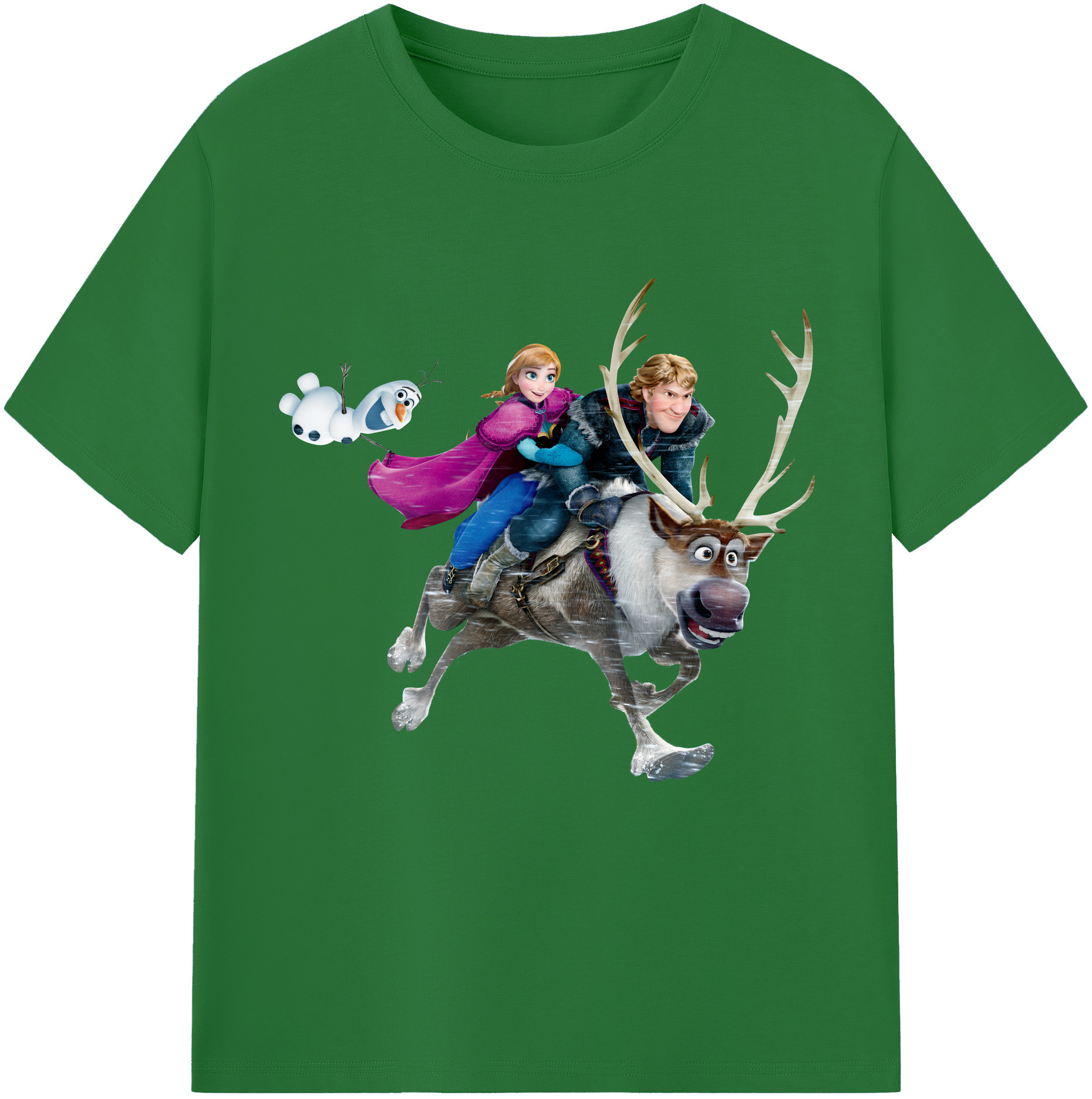 （画像用） アナと雪の女王 アンナ エルサ Frozen Anna Elsa 綿100％半袖Tシャツ（フロントプリント）