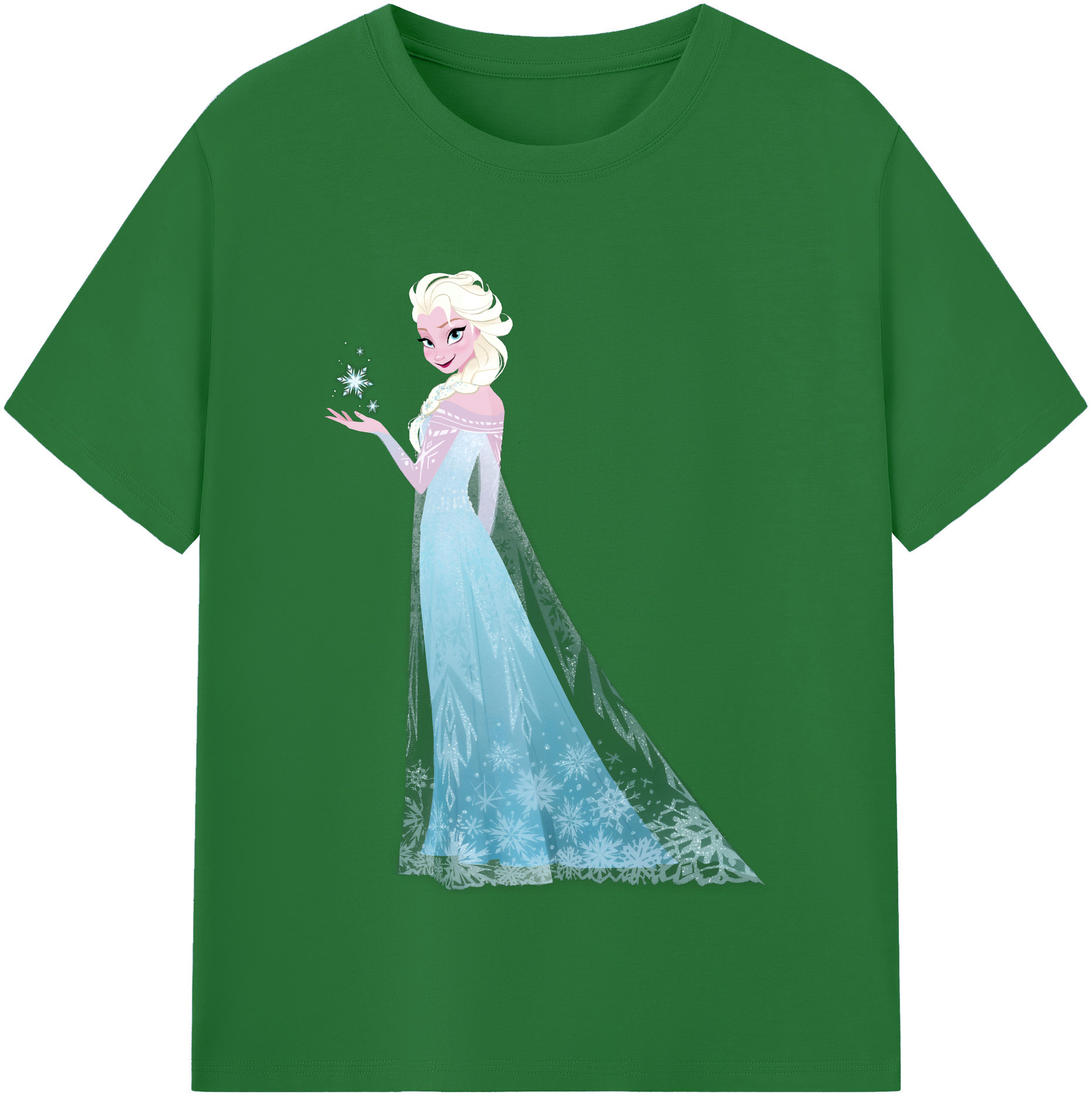 （画像用） アナと雪の女王 アンナ エルサ Frozen Anna Elsa 綿100％半袖Tシャツ（フロントプリント）