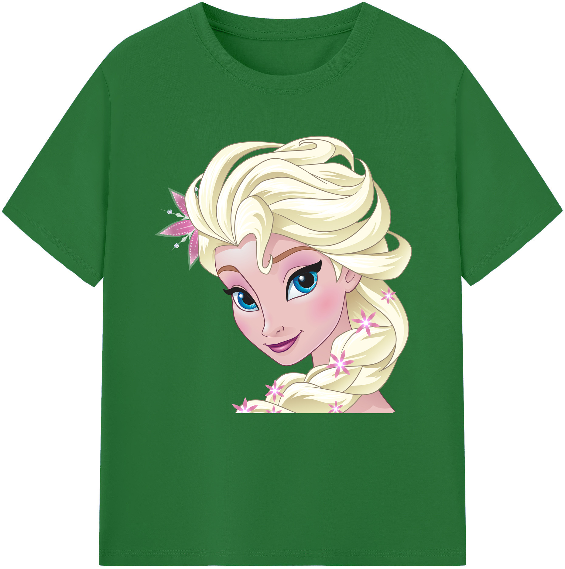 （画像用） アナと雪の女王 アンナ エルサ Frozen Anna Elsa 綿100％半袖Tシャツ（フロントプリント）