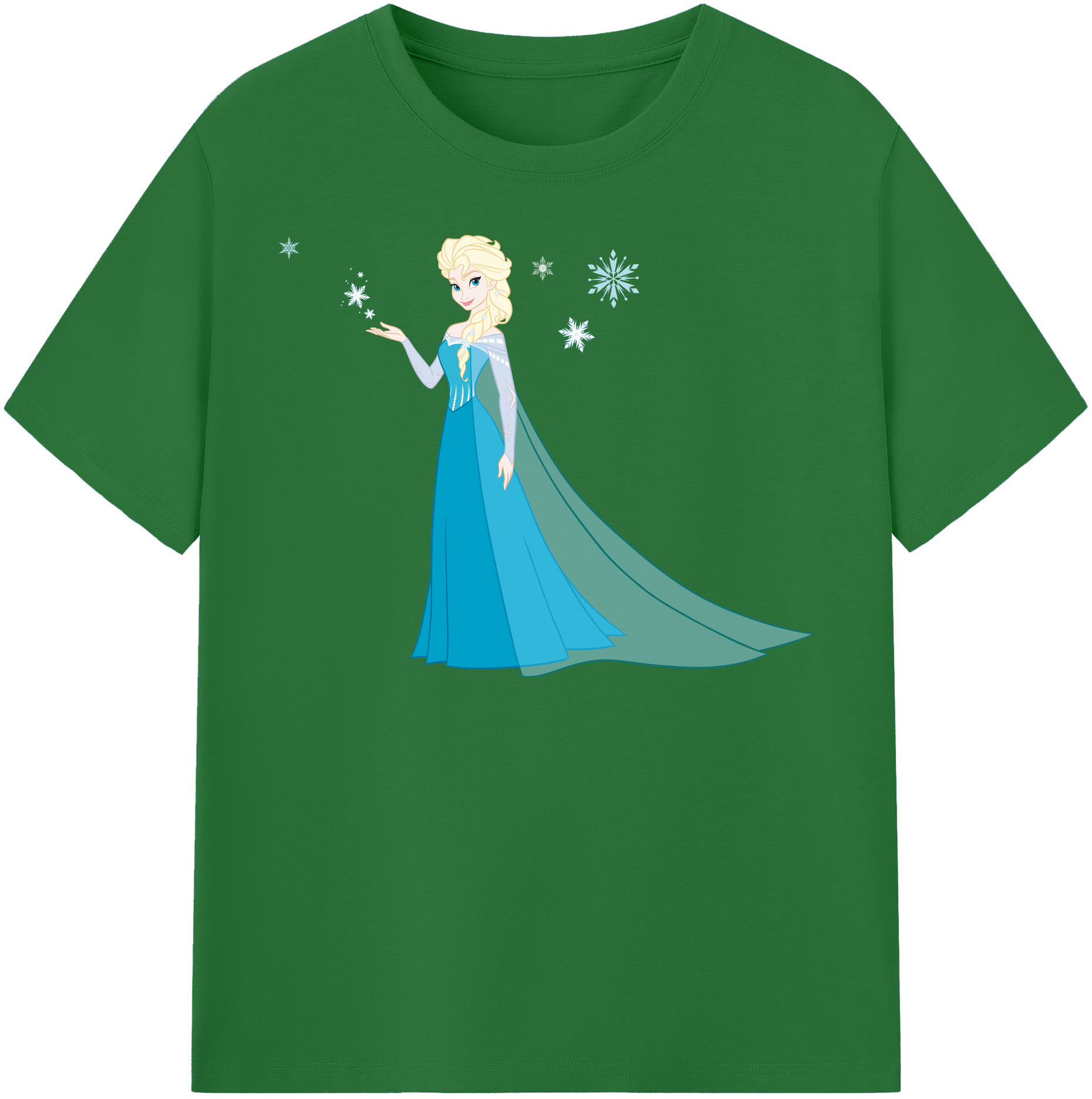 （画像用） アナと雪の女王 アンナ エルサ Frozen Anna Elsa 綿100％半袖Tシャツ（フロントプリント）