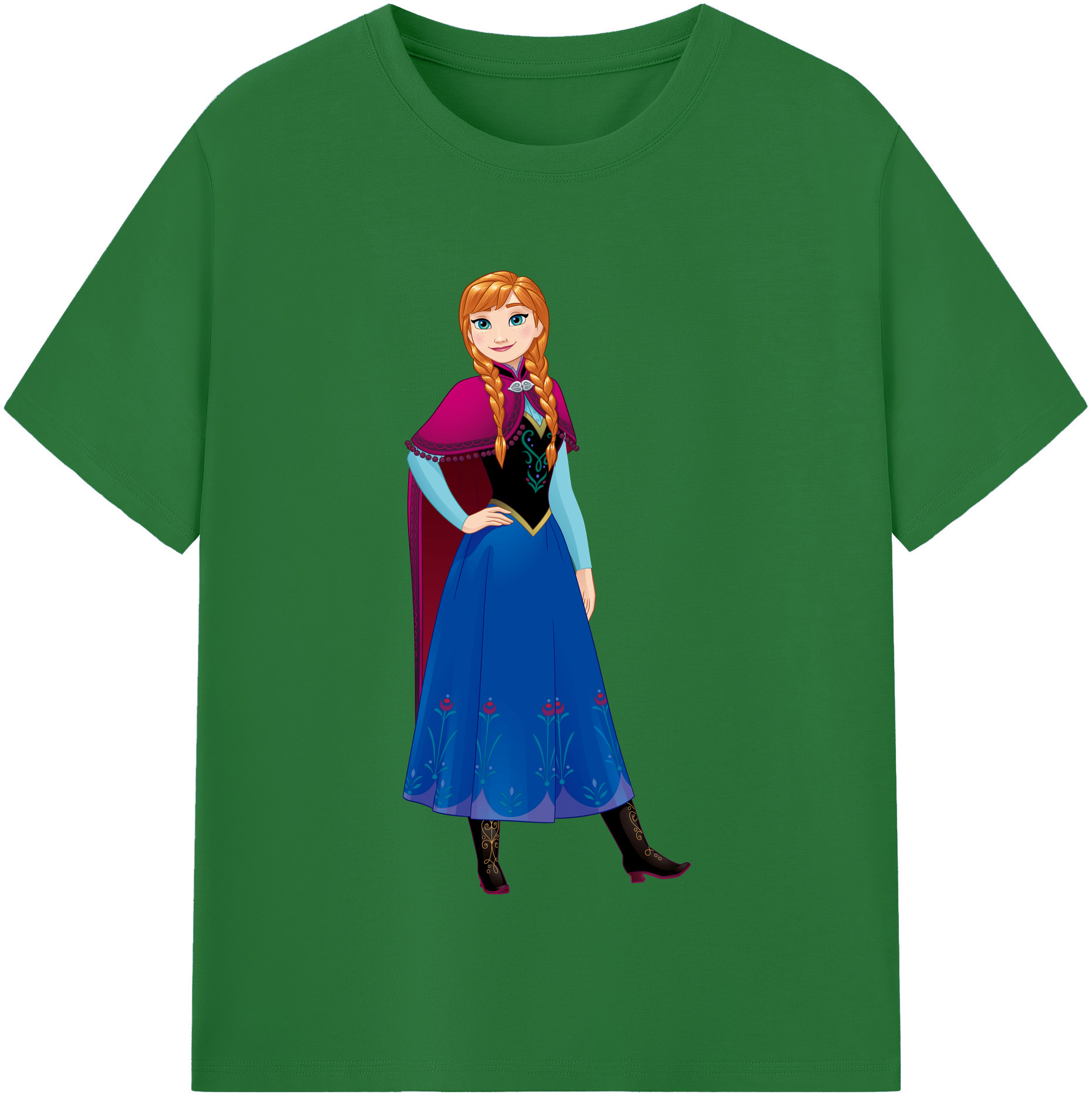 （画像用） アナと雪の女王 アンナ エルサ Frozen Anna Elsa 綿100％半袖Tシャツ（フロントプリント）