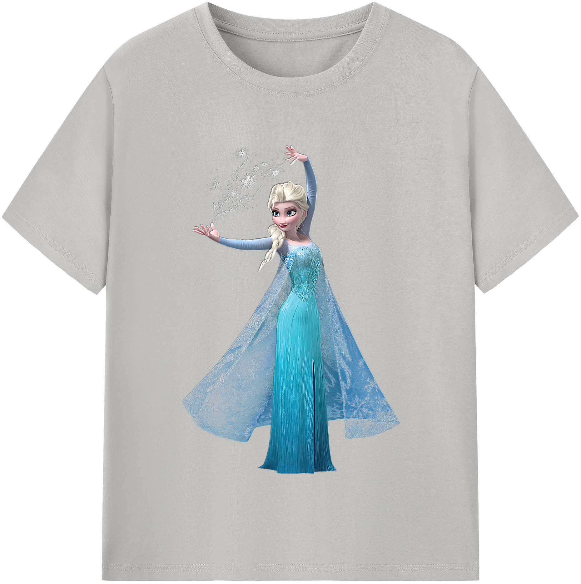 （画像用） アナと雪の女王 アンナ エルサ Frozen Anna Elsa 綿100％半袖Tシャツ（フロントプリント）