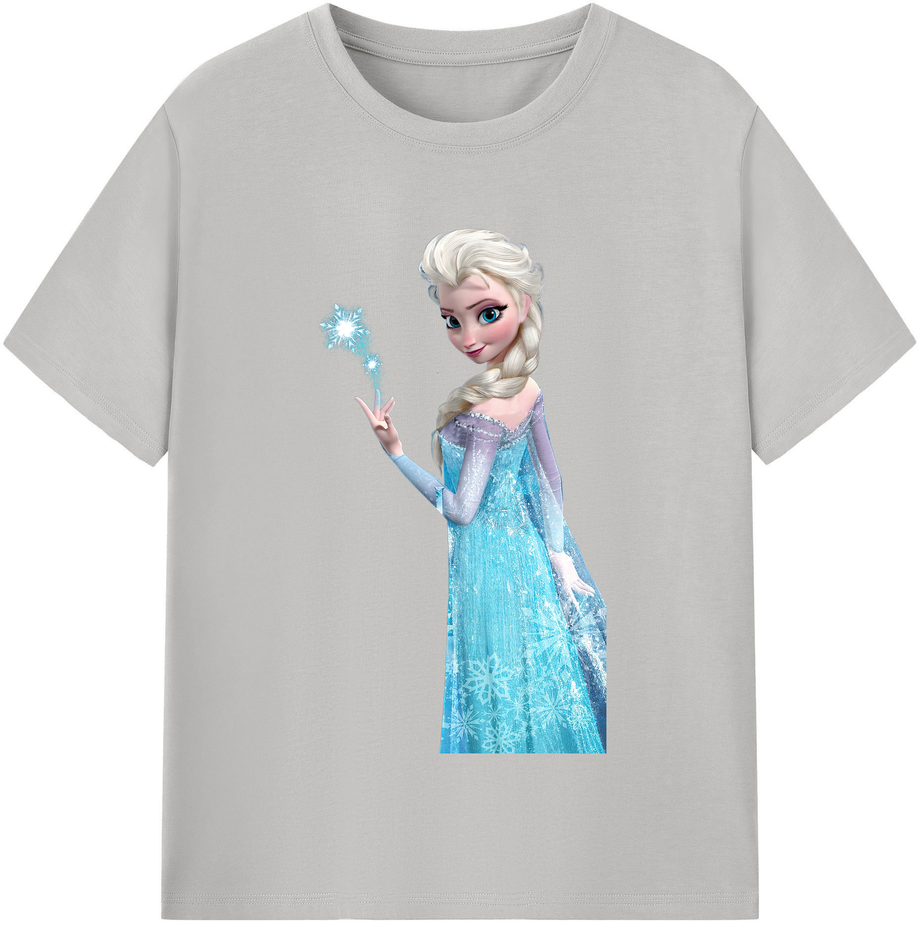 （画像用） アナと雪の女王 アンナ エルサ Frozen Anna Elsa 綿100％半袖Tシャツ（フロントプリント）