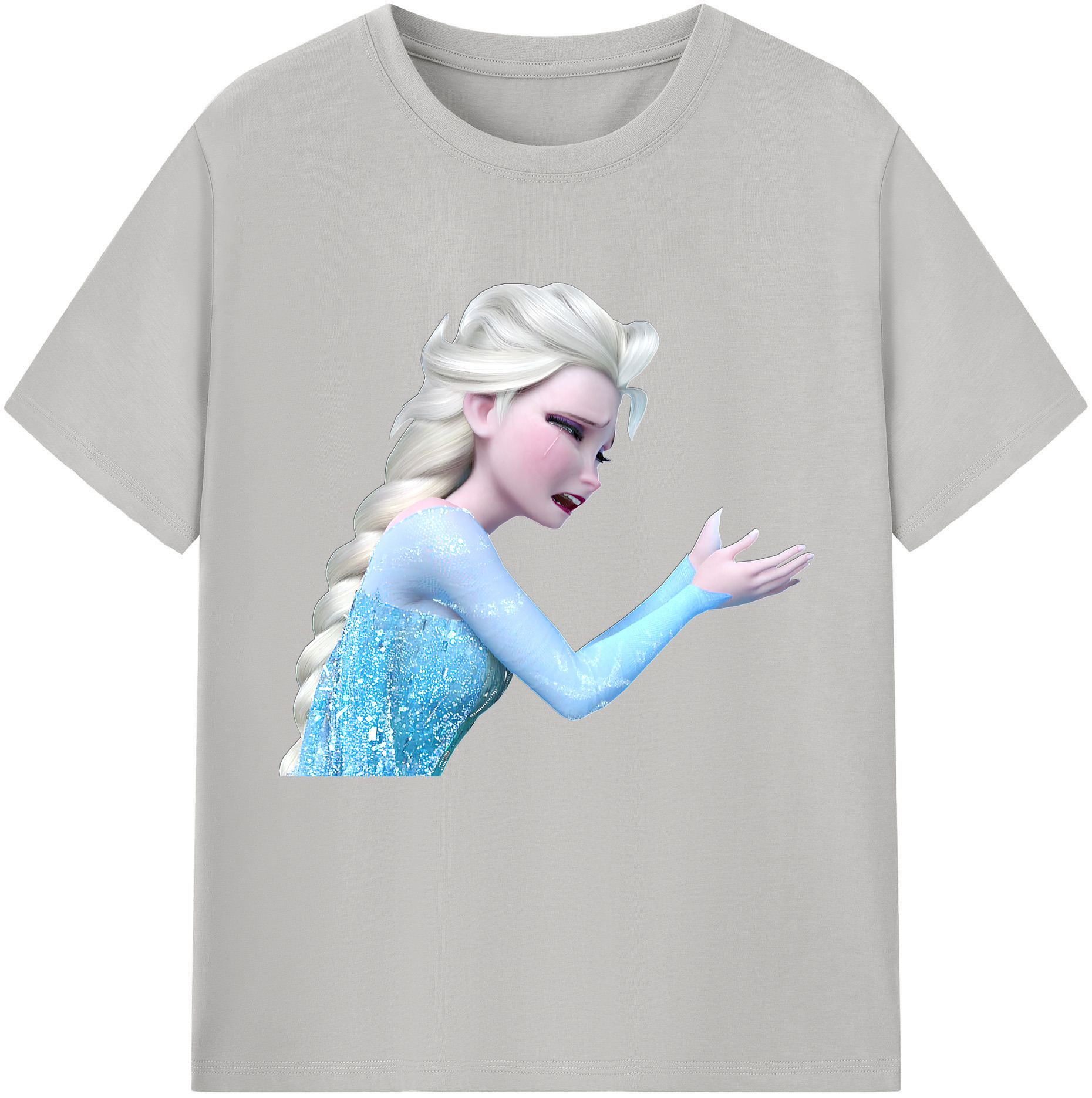 （画像用） アナと雪の女王 アンナ エルサ Frozen Anna Elsa 綿100％半袖Tシャツ（フロントプリント）