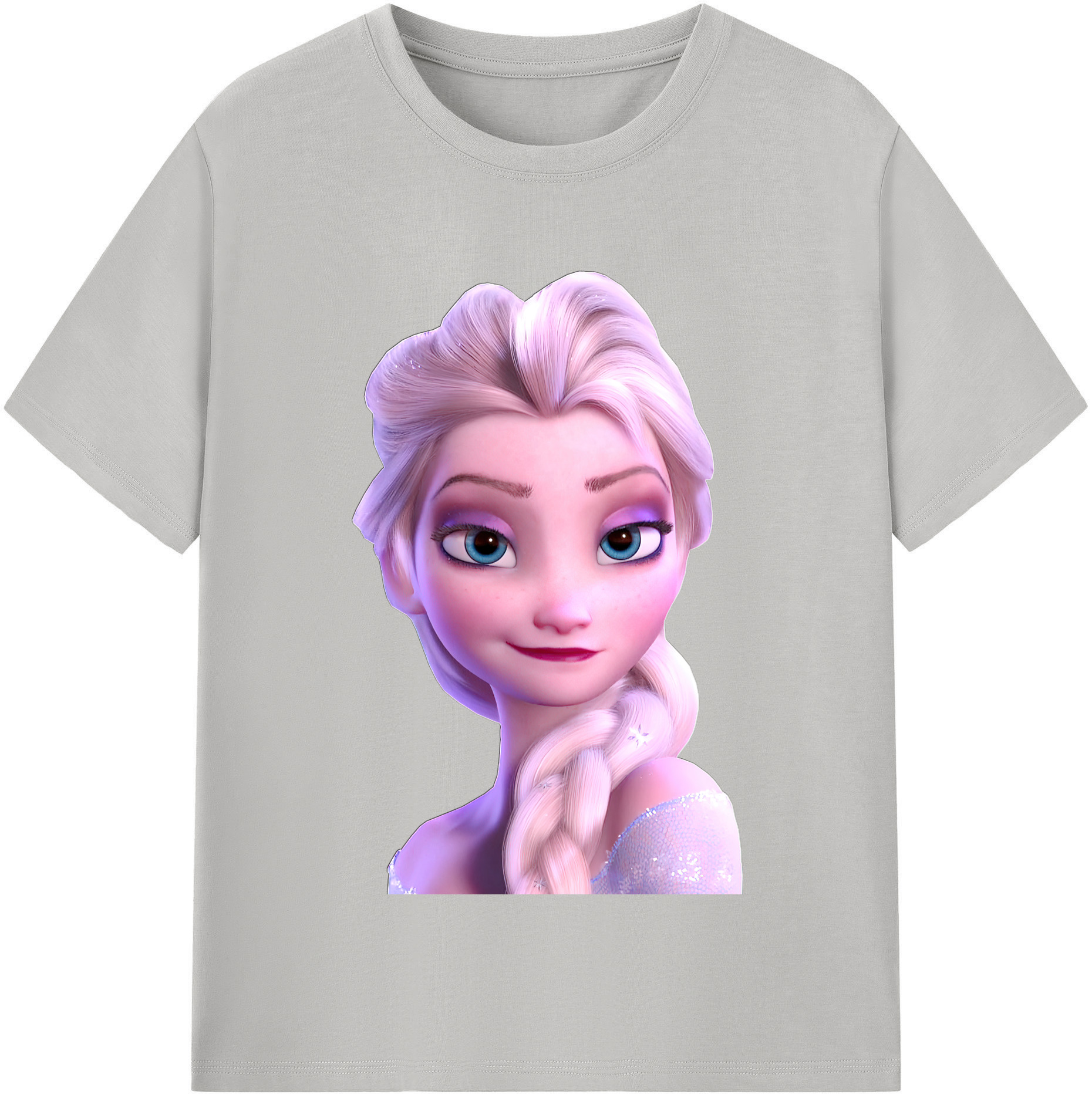（画像用） アナと雪の女王 アンナ エルサ Frozen Anna Elsa 綿100％半袖Tシャツ（フロントプリント）