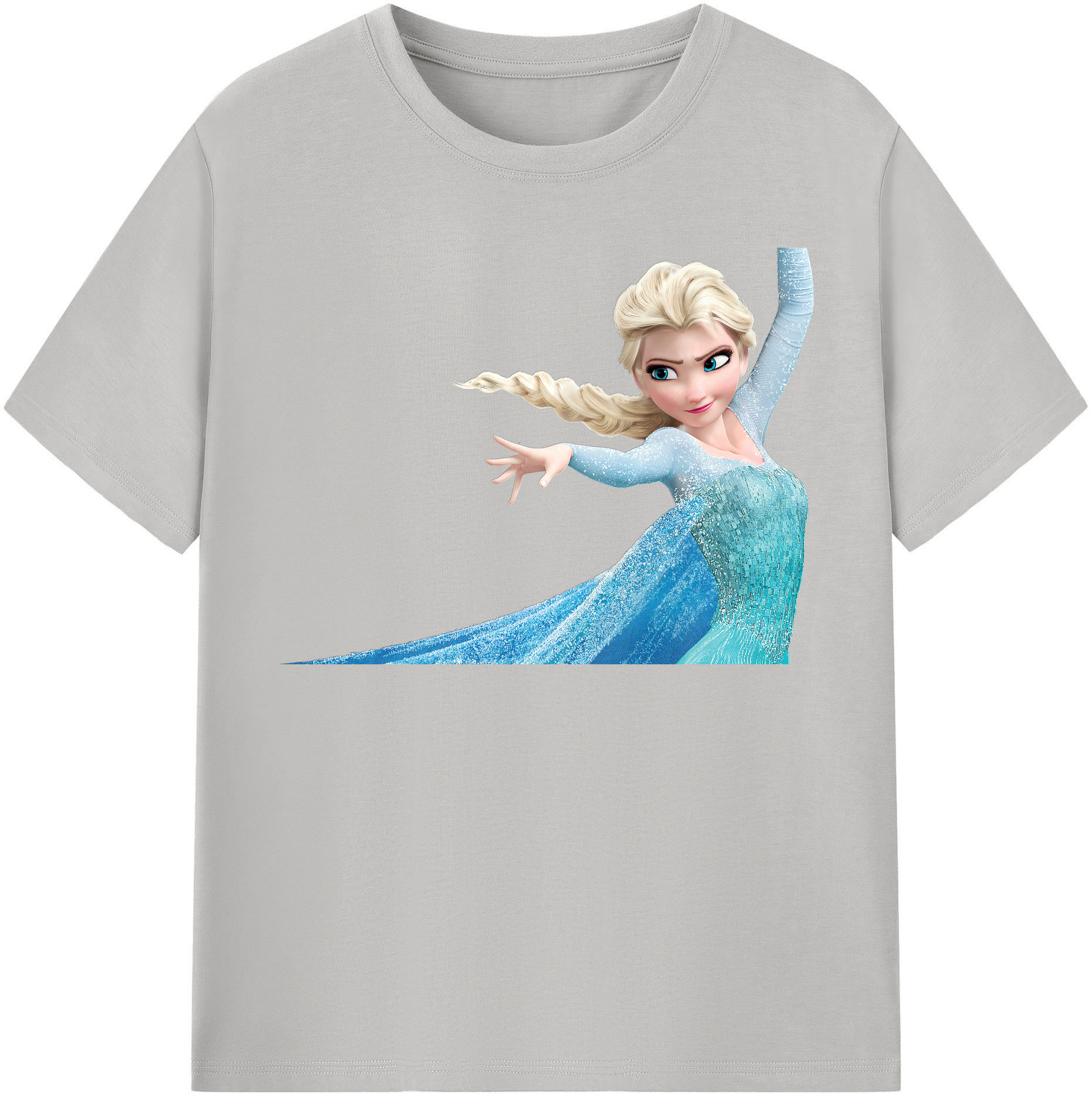 （画像用） アナと雪の女王 アンナ エルサ Frozen Anna Elsa 綿100％半袖Tシャツ（フロントプリント）