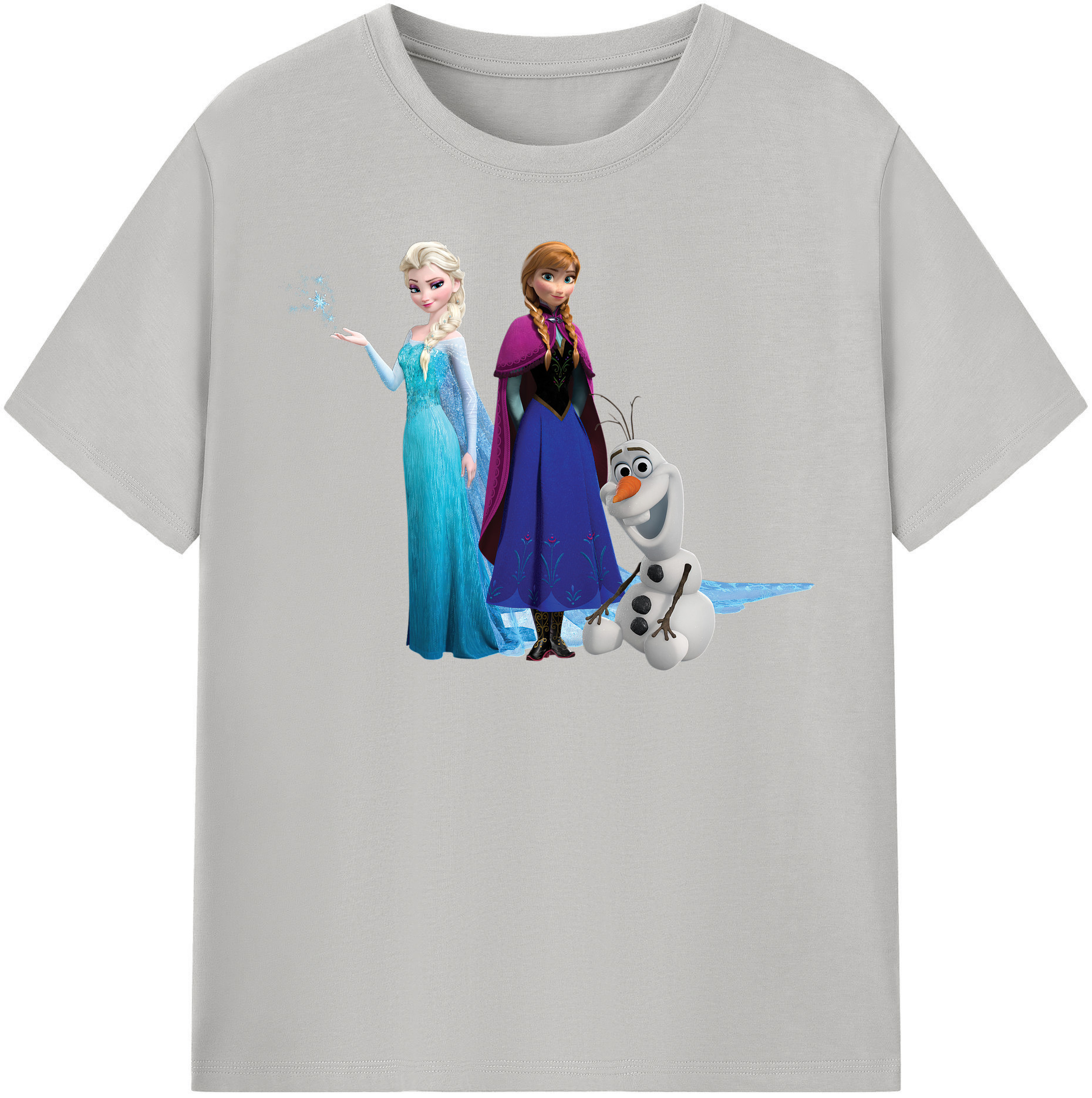 （画像用） アナと雪の女王 アンナ エルサ Frozen Anna Elsa 綿100％半袖Tシャツ（フロントプリント）