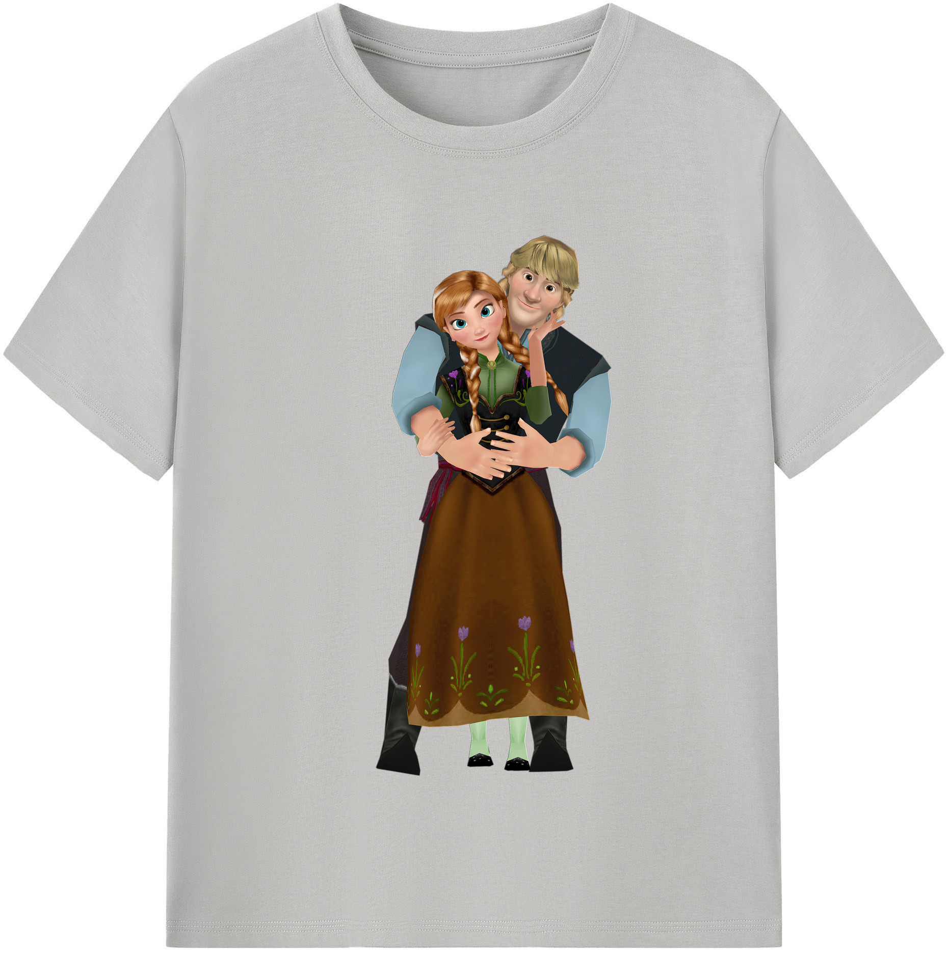 （画像用） アナと雪の女王 アンナ エルサ Frozen Anna Elsa 綿100％半袖Tシャツ（フロントプリント）