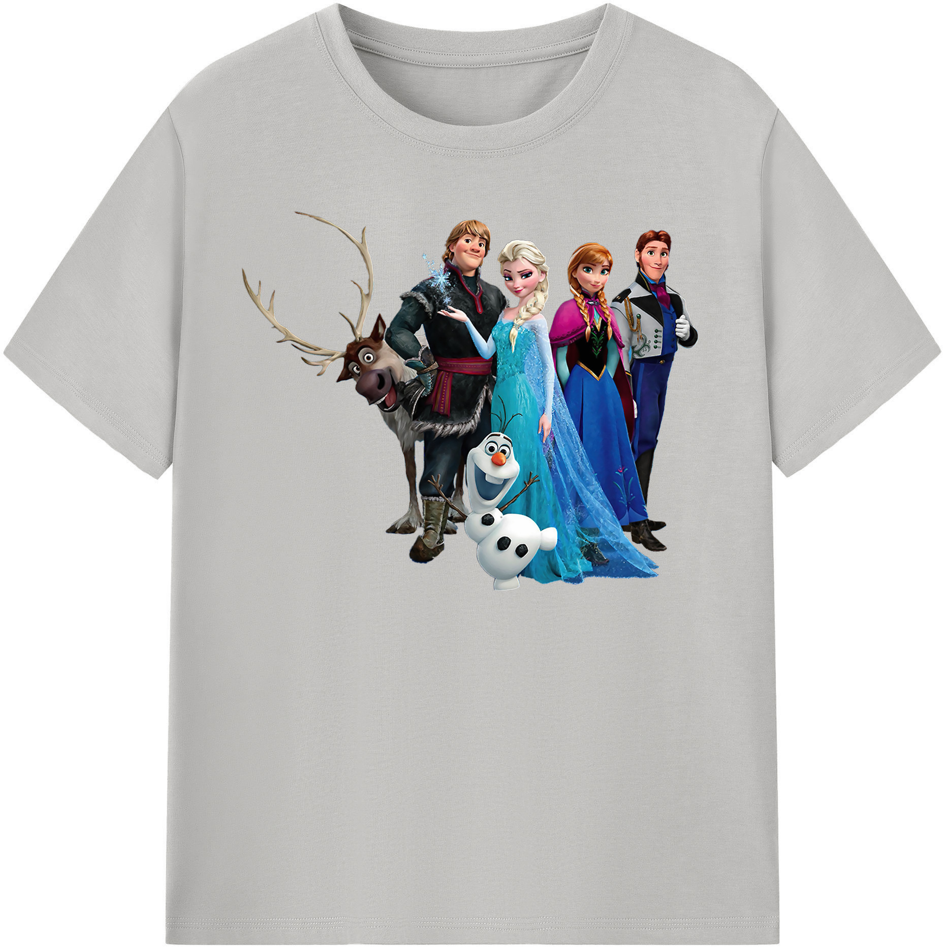 （画像用） アナと雪の女王 アンナ エルサ Frozen Anna Elsa 綿100％半袖Tシャツ（フロントプリント）