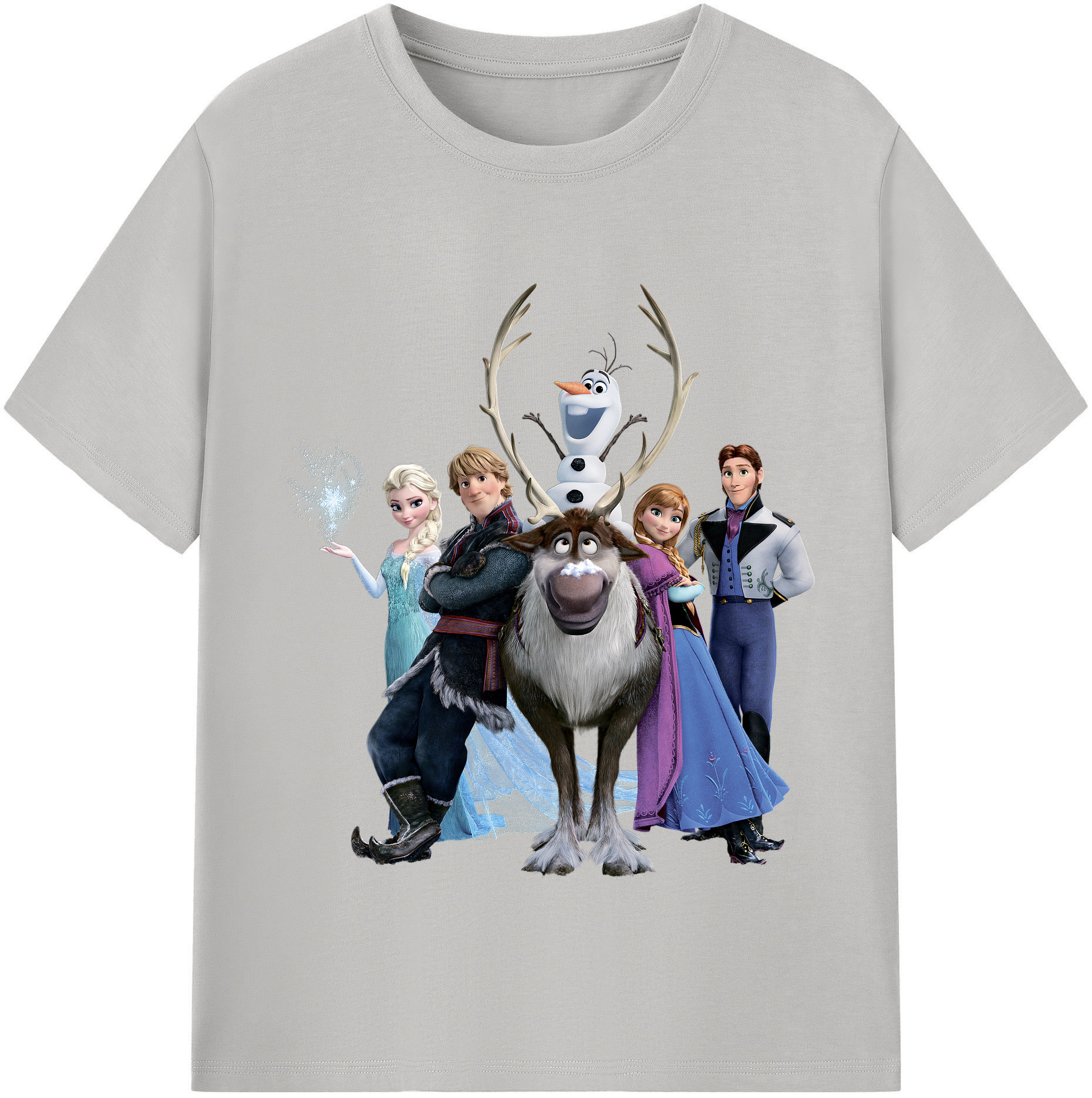 （画像用） アナと雪の女王 アンナ エルサ Frozen Anna Elsa 綿100％半袖Tシャツ（フロントプリント）