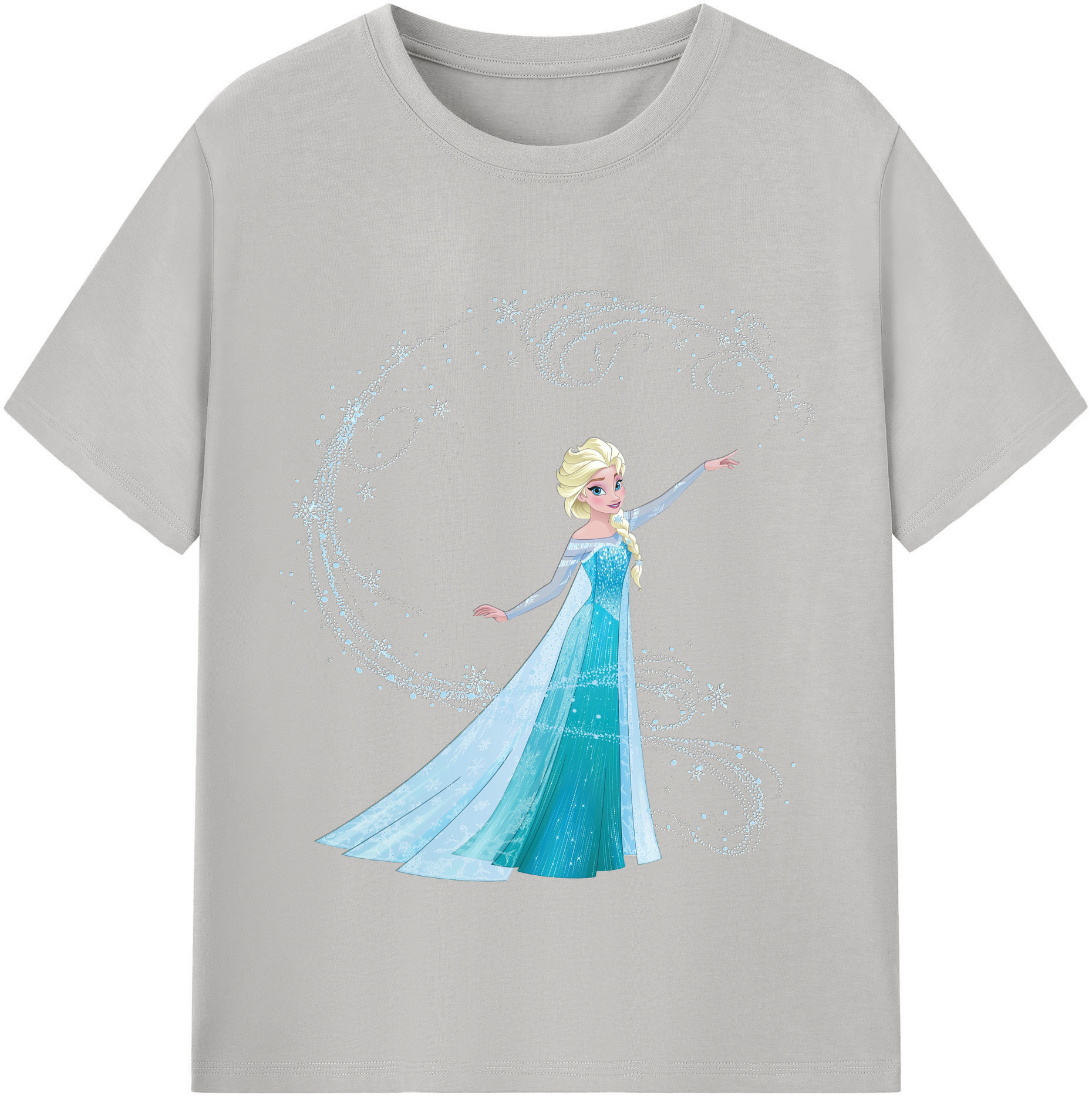 アナと雪の女王 アンナ エルサ Frozen Anna Elsa 綿100％半袖Tシャツ（フロントプリント）