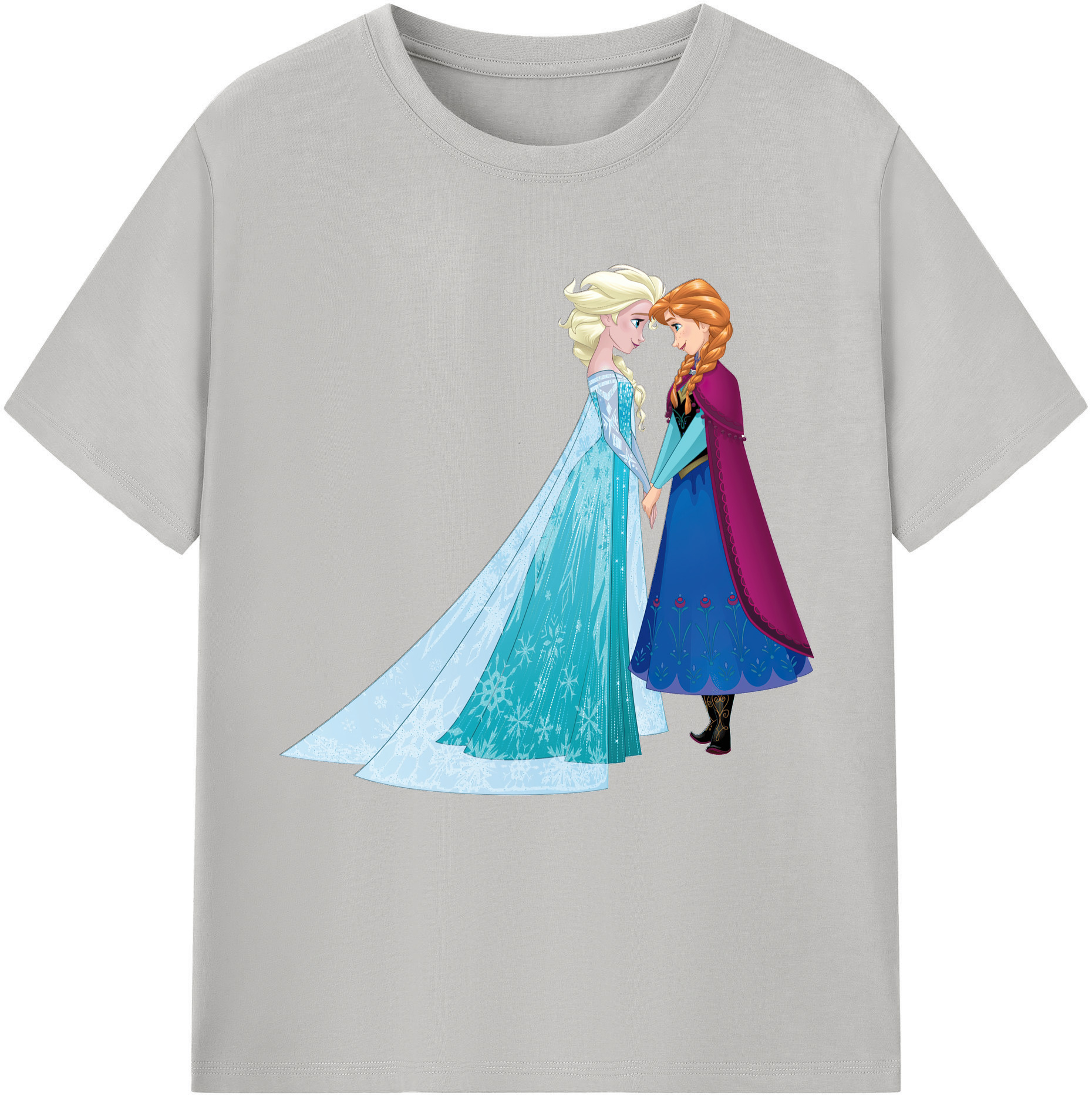 （画像用） アナと雪の女王 アンナ エルサ Frozen Anna Elsa 綿100％半袖Tシャツ（フロントプリント）
