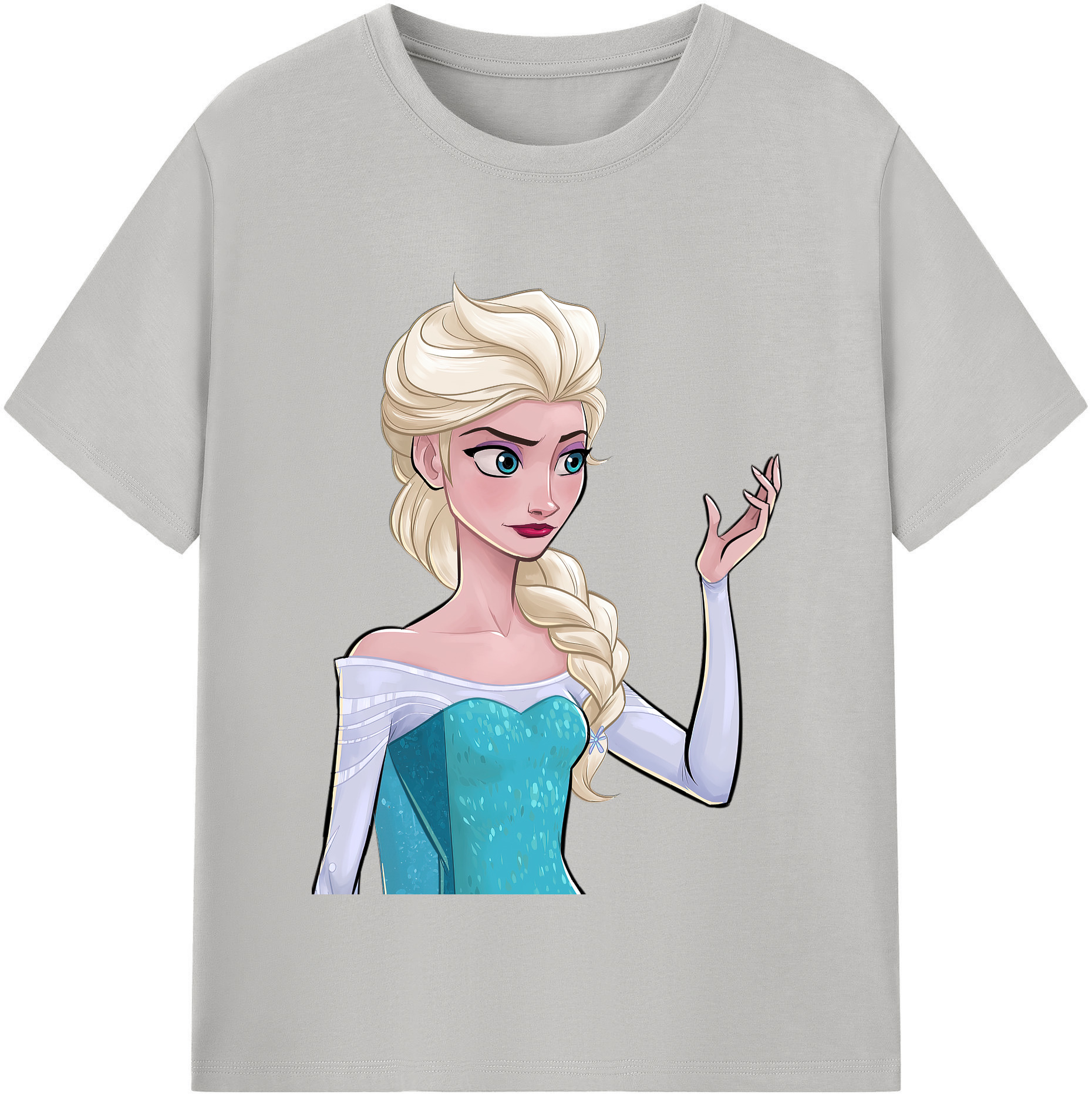 （画像用） アナと雪の女王 アンナ エルサ Frozen Anna Elsa 綿100％半袖Tシャツ（フロントプリント）
