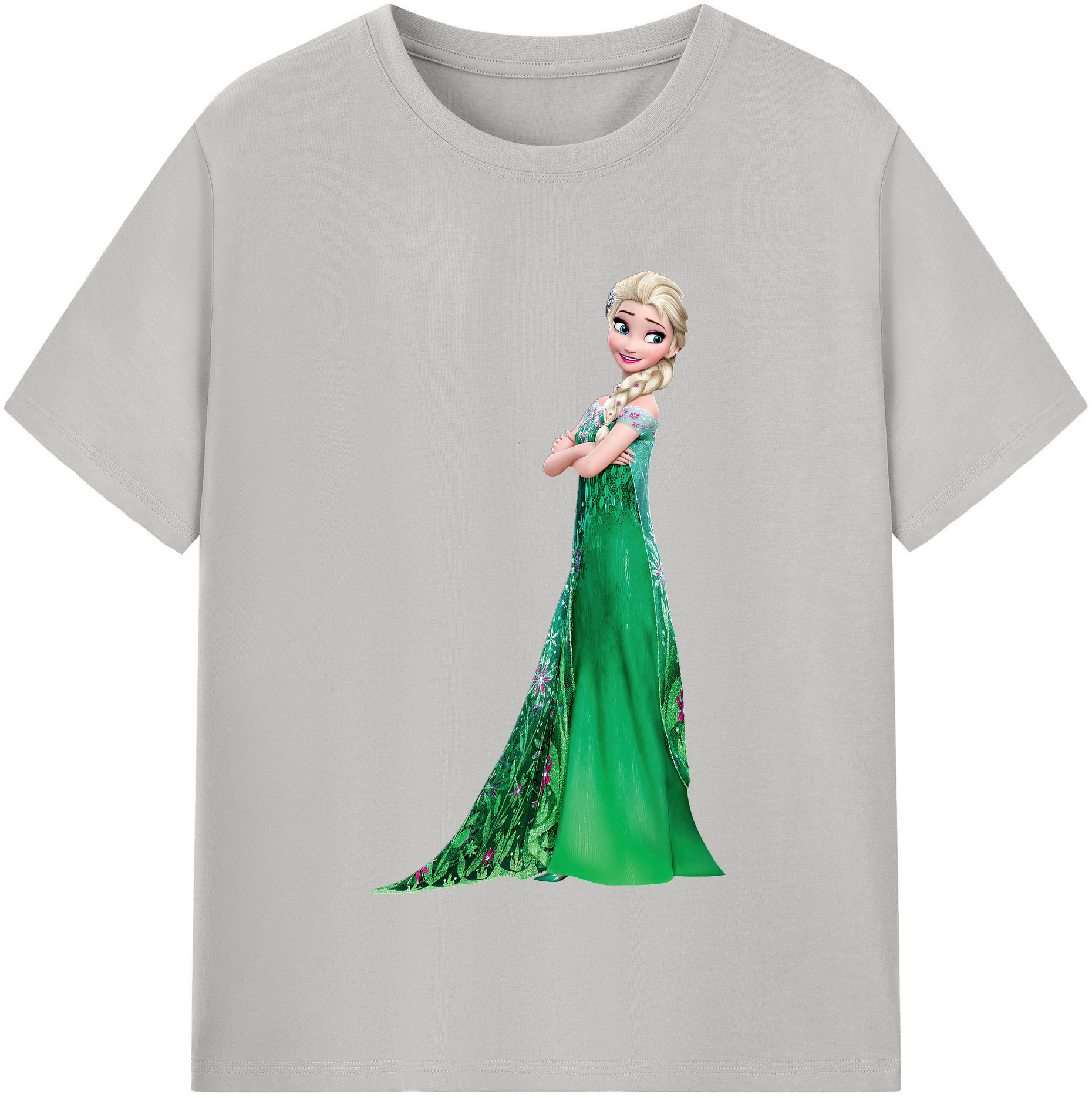 （画像用） アナと雪の女王 アンナ エルサ Frozen Anna Elsa 綿100％半袖Tシャツ（フロントプリント）