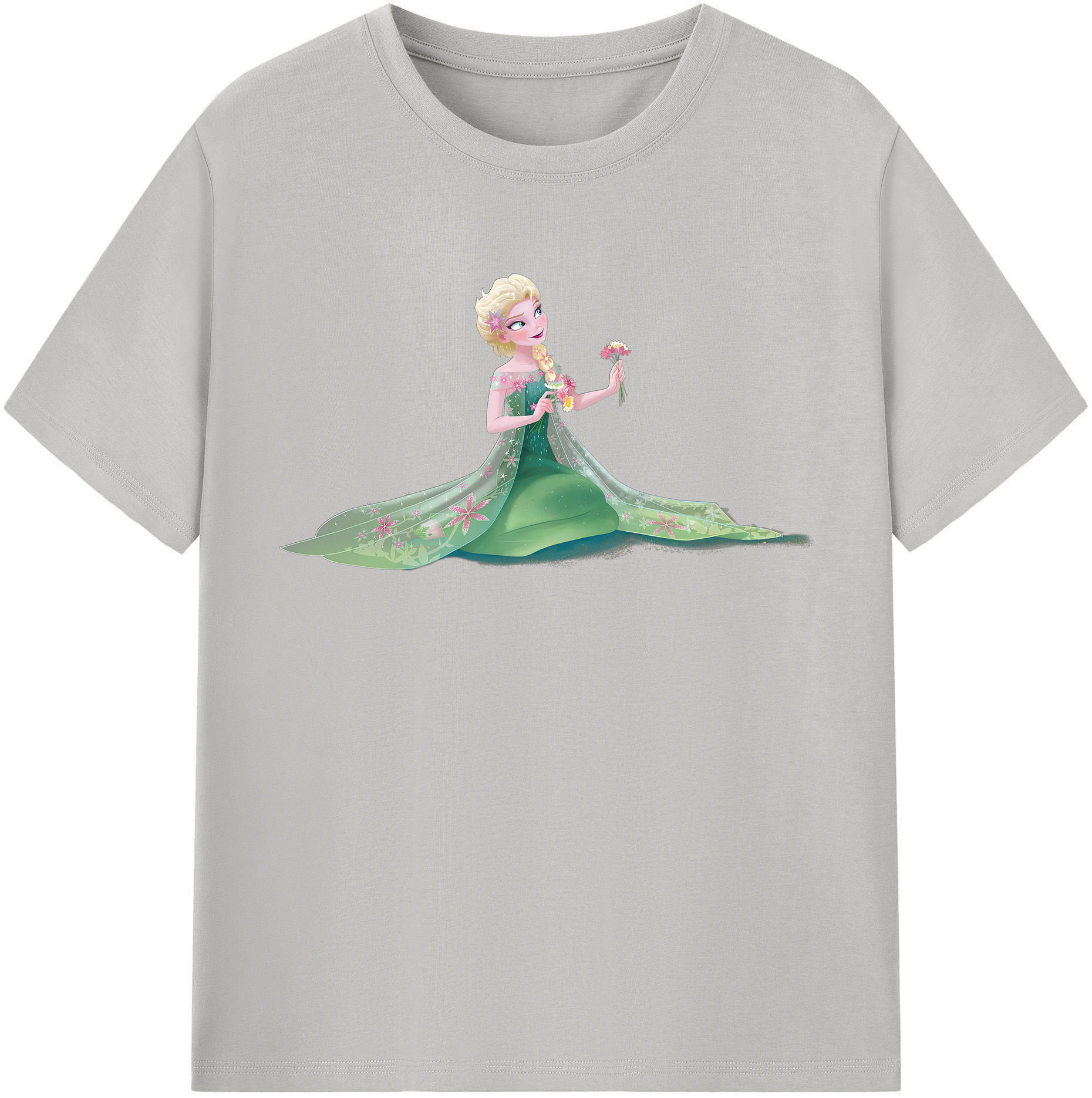 （画像用） アナと雪の女王 アンナ エルサ Frozen Anna Elsa 綿100％半袖Tシャツ（フロントプリント）