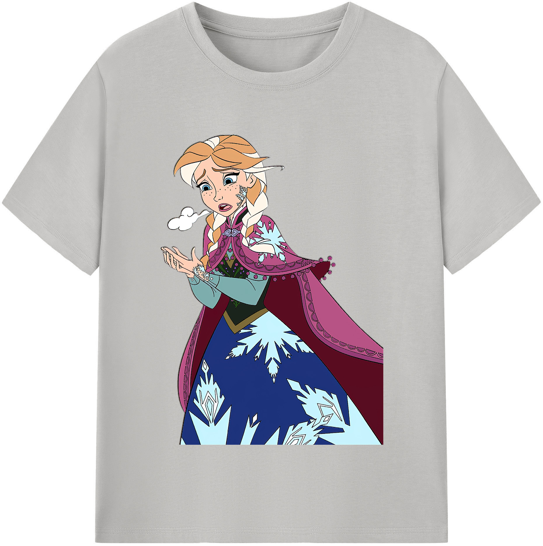 （画像用） アナと雪の女王 アンナ エルサ Frozen Anna Elsa 綿100％半袖Tシャツ（フロントプリント）