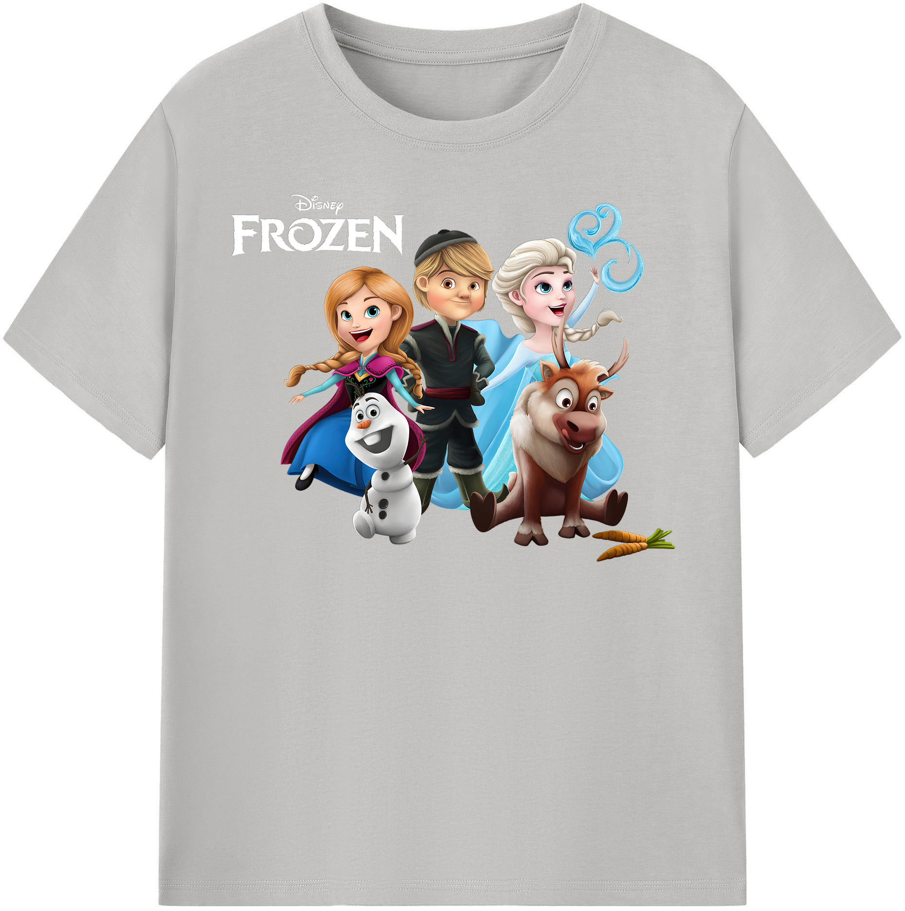 （画像用） アナと雪の女王 アンナ エルサ Frozen Anna Elsa 綿100％半袖Tシャツ（フロントプリント）