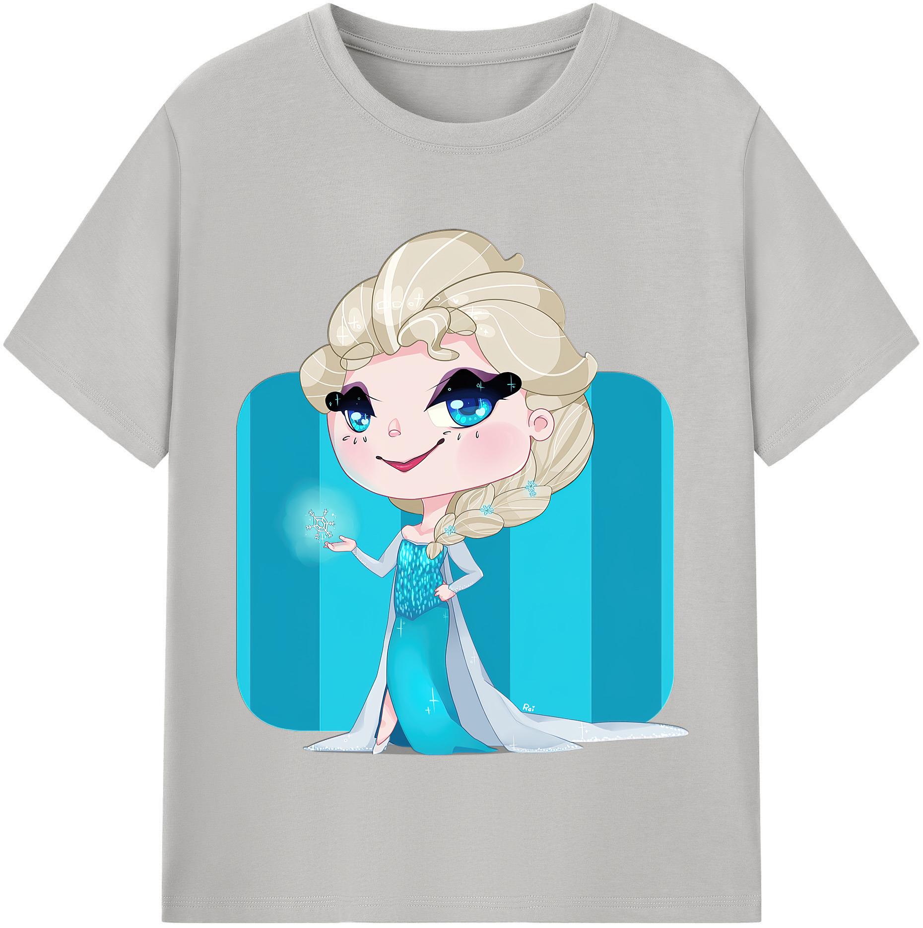 （画像用） アナと雪の女王 アンナ エルサ Frozen Anna Elsa 綿100％半袖Tシャツ（フロントプリント）