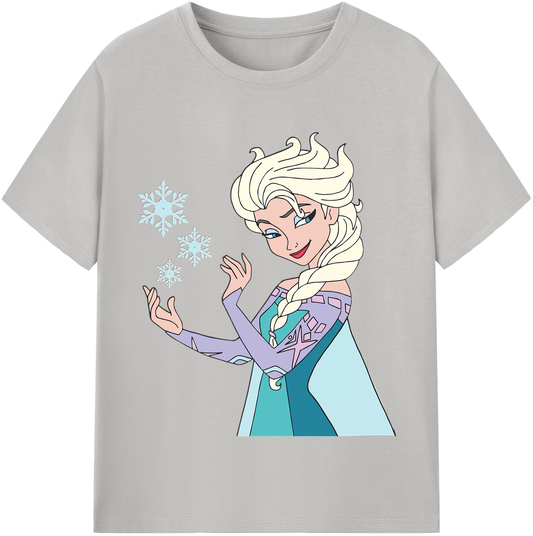 （画像用） アナと雪の女王 アンナ エルサ Frozen Anna Elsa 綿100％半袖Tシャツ（フロントプリント）