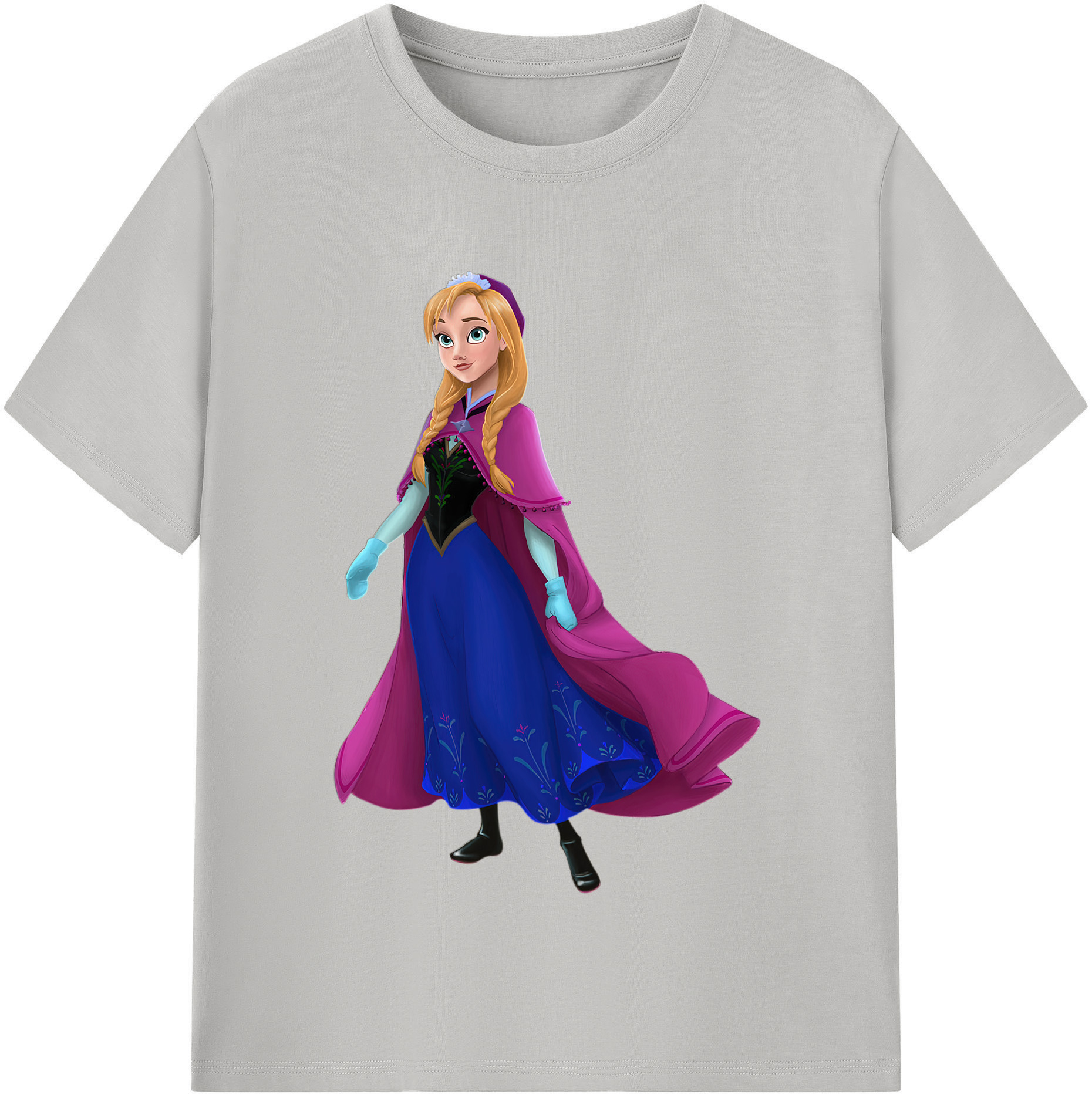 （画像用） アナと雪の女王 アンナ エルサ Frozen Anna Elsa 綿100％半袖Tシャツ（フロントプリント）