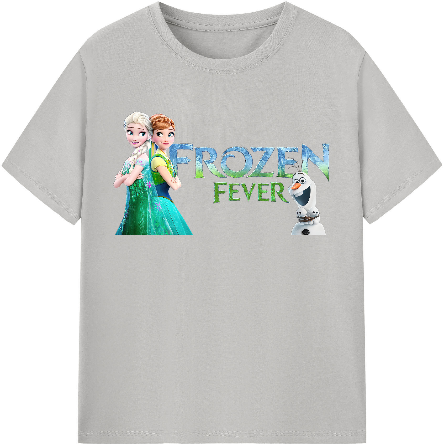 （画像用） アナと雪の女王 アンナ エルサ Frozen Anna Elsa 綿100％半袖Tシャツ（フロントプリント）
