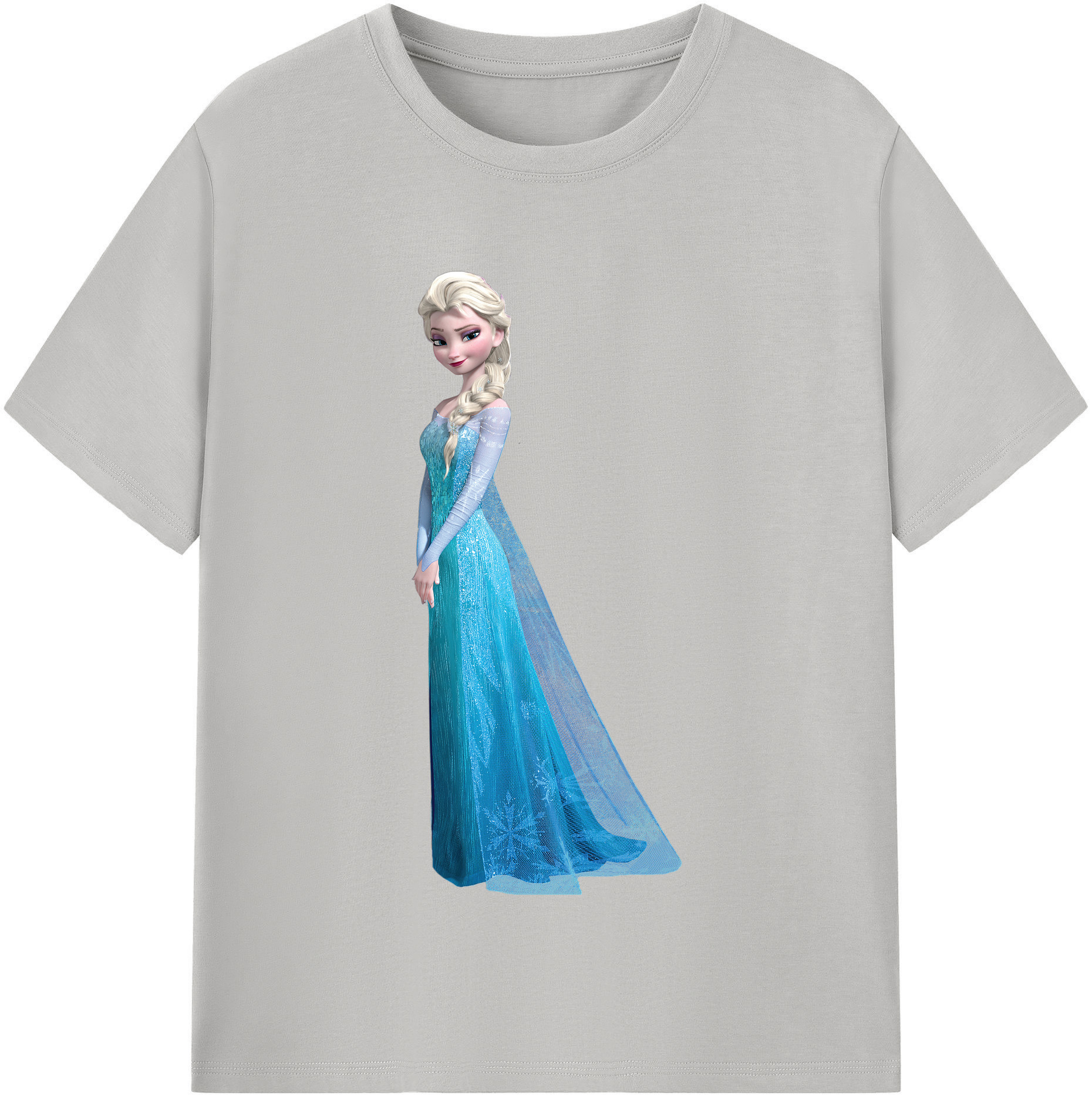 （画像用） アナと雪の女王 アンナ エルサ Frozen Anna Elsa 綿100％半袖Tシャツ（フロントプリント）