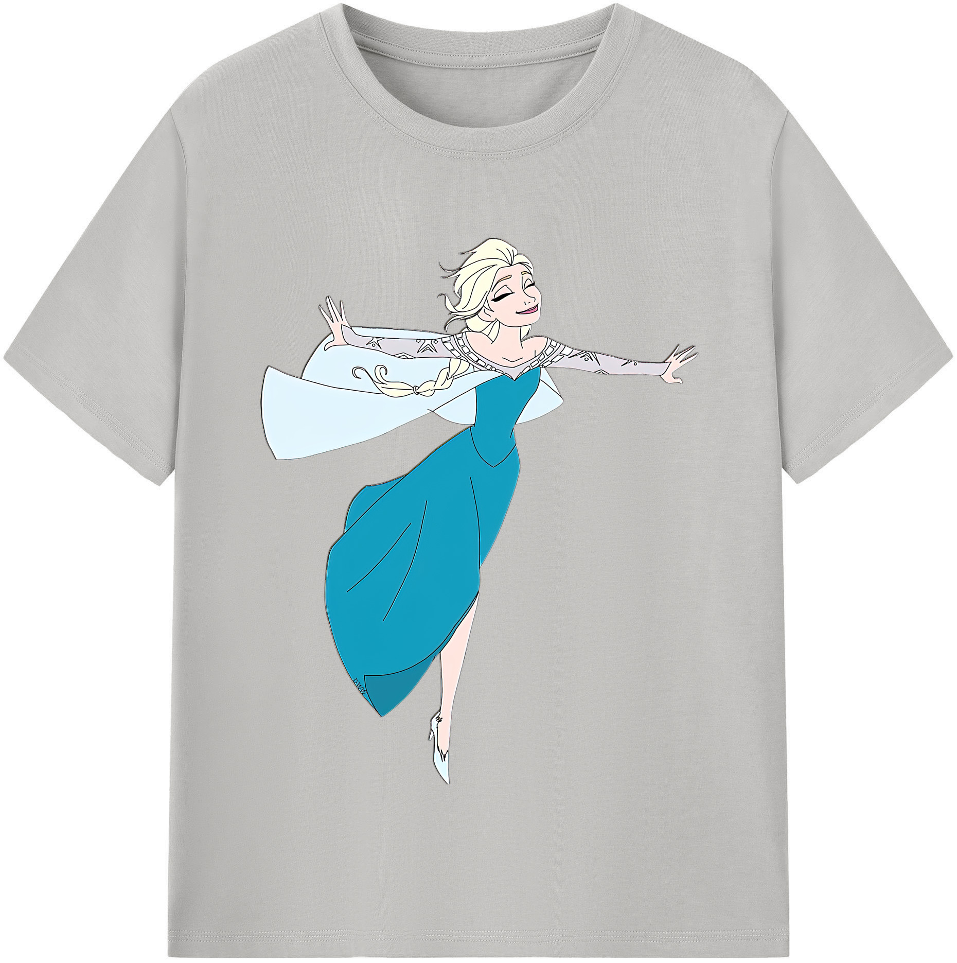 （画像用） アナと雪の女王 アンナ エルサ Frozen Anna Elsa 綿100％半袖Tシャツ（フロントプリント）