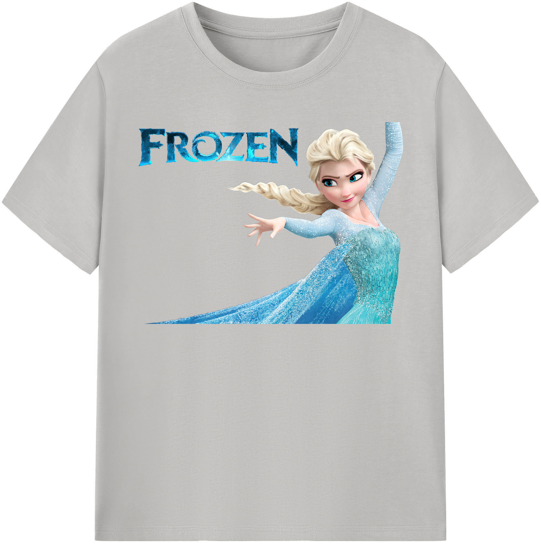 （画像用） アナと雪の女王 アンナ エルサ Frozen Anna Elsa 綿100％半袖Tシャツ（フロントプリント）