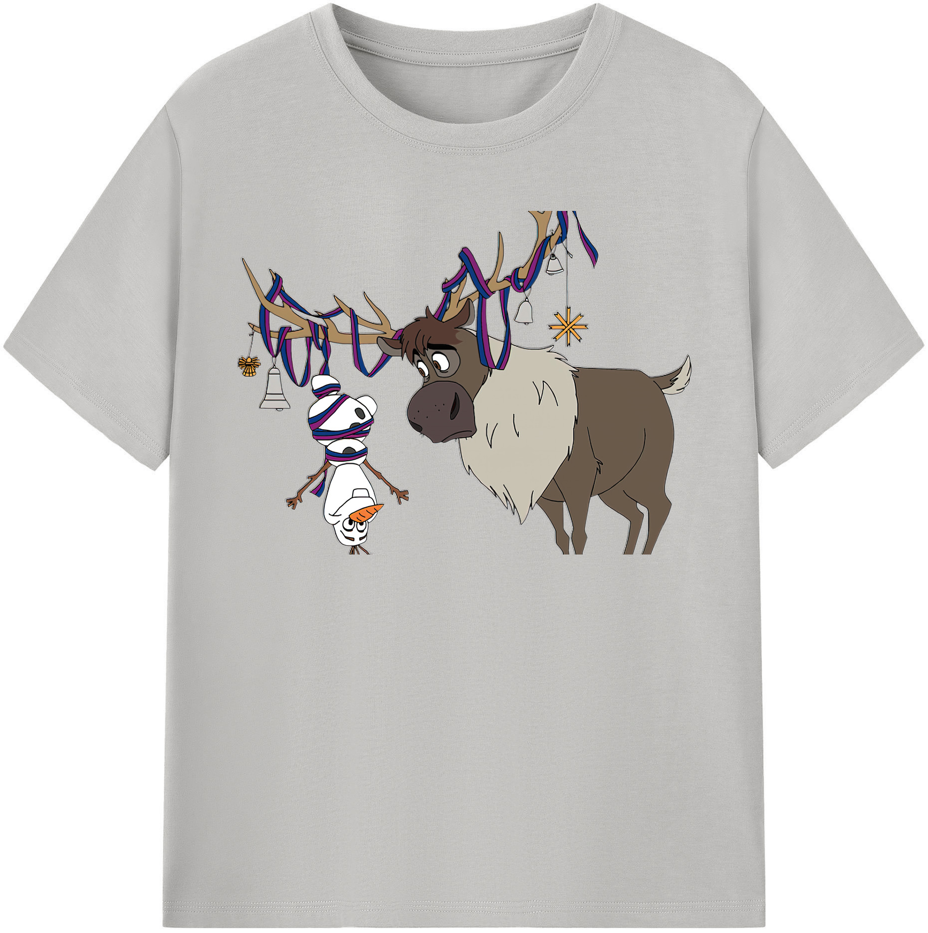 （画像用） アナと雪の女王 アンナ エルサ Frozen Anna Elsa 綿100％半袖Tシャツ（フロントプリント）
