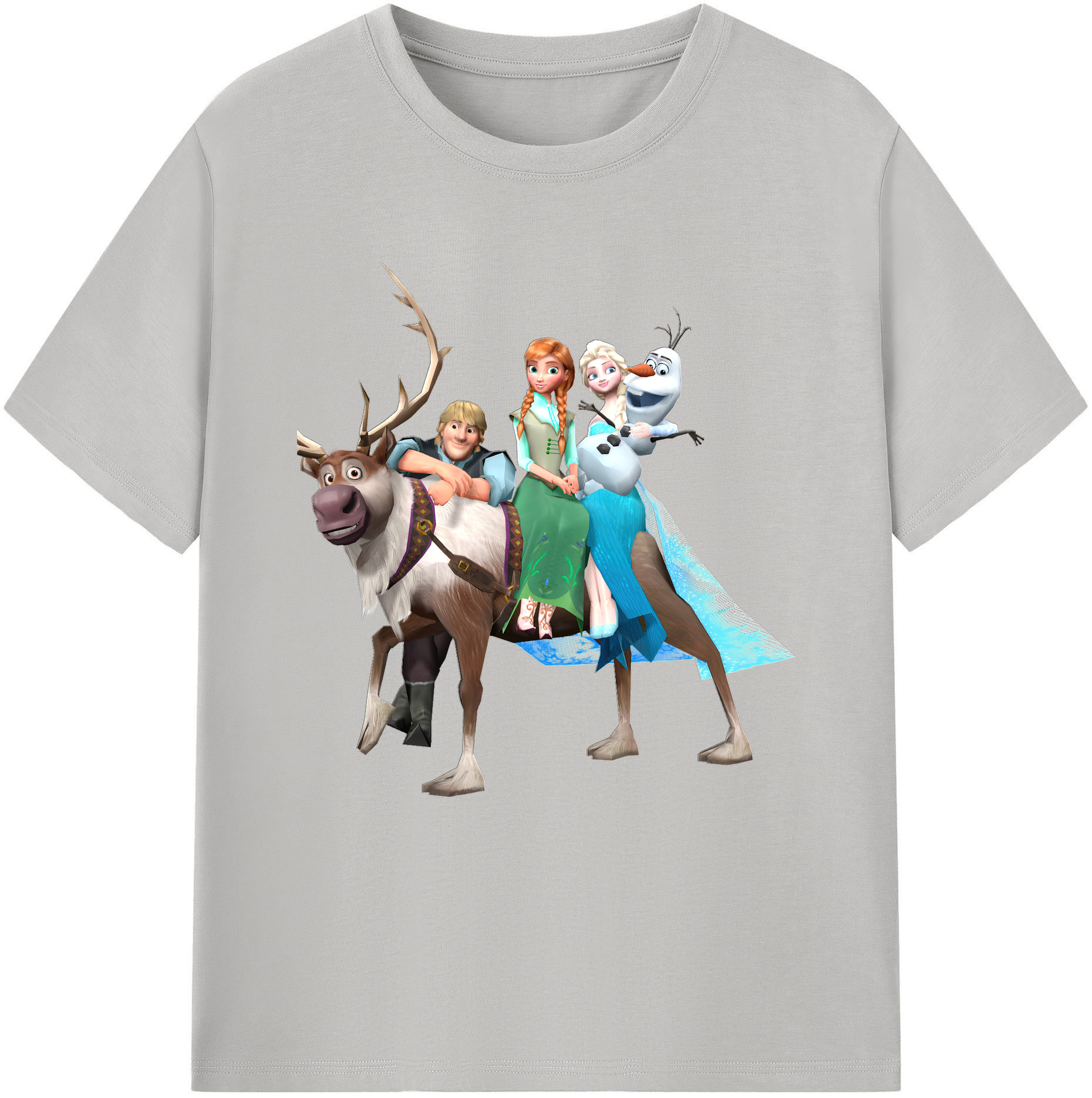 （画像用） アナと雪の女王 アンナ エルサ Frozen Anna Elsa 綿100％半袖Tシャツ（フロントプリント）