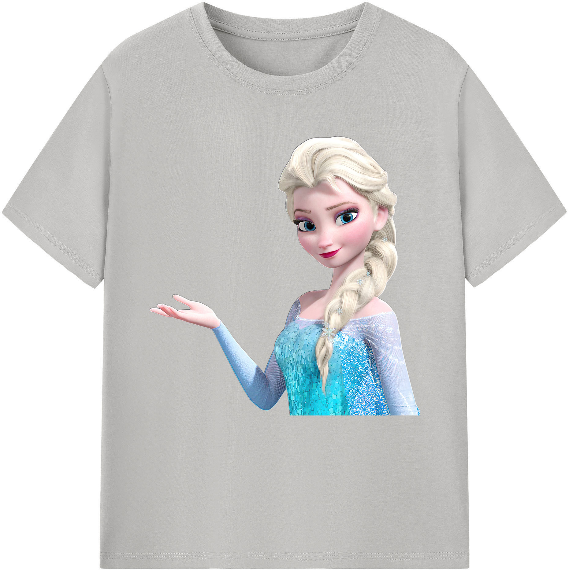 （画像用） アナと雪の女王 アンナ エルサ Frozen Anna Elsa 綿100％半袖Tシャツ（フロントプリント）