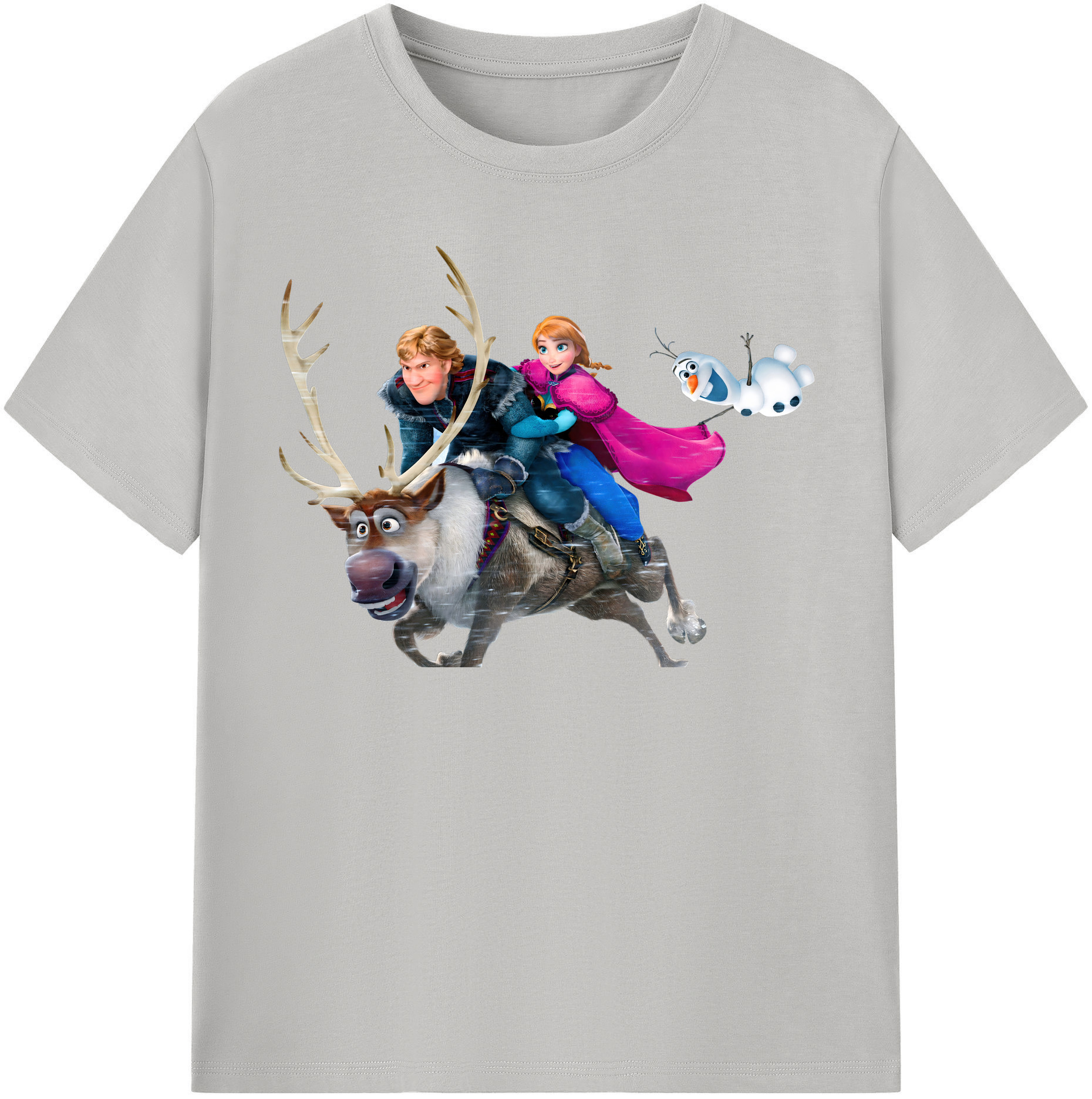 （画像用） アナと雪の女王 アンナ エルサ Frozen Anna Elsa 綿100％半袖Tシャツ（フロントプリント）