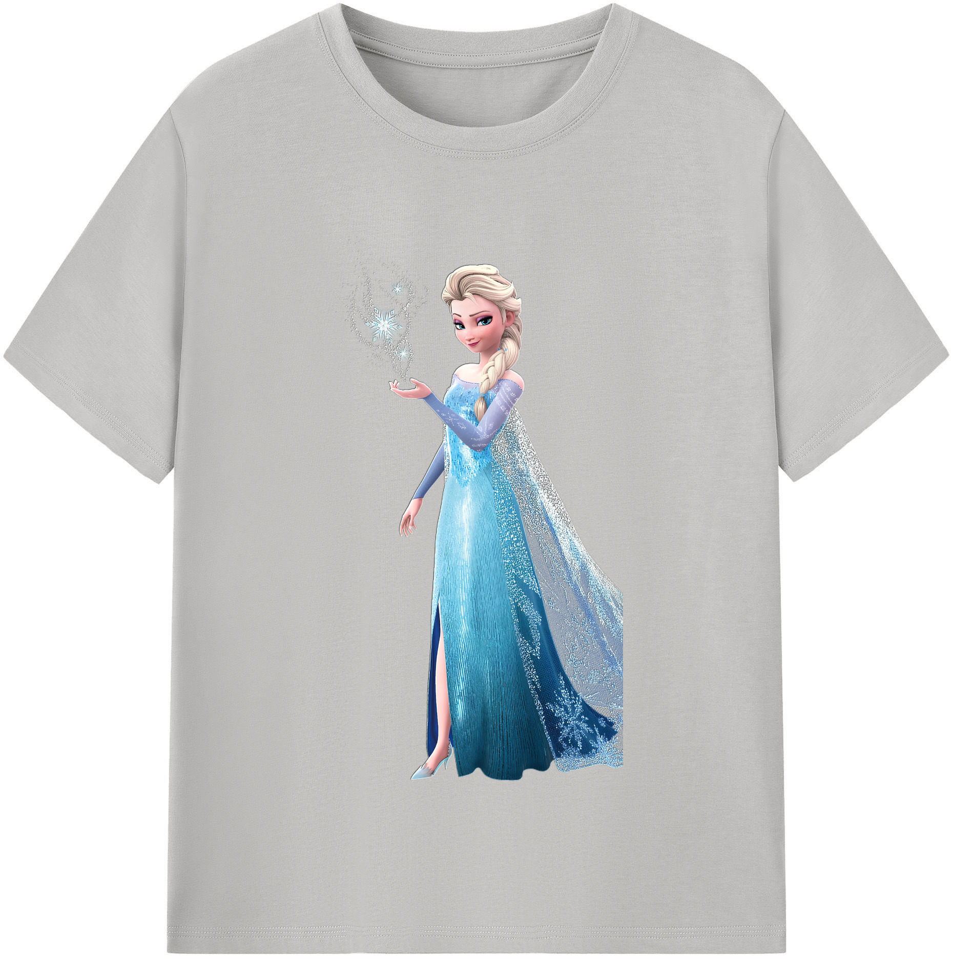 （画像用） アナと雪の女王 アンナ エルサ Frozen Anna Elsa 綿100％半袖Tシャツ（フロントプリント）