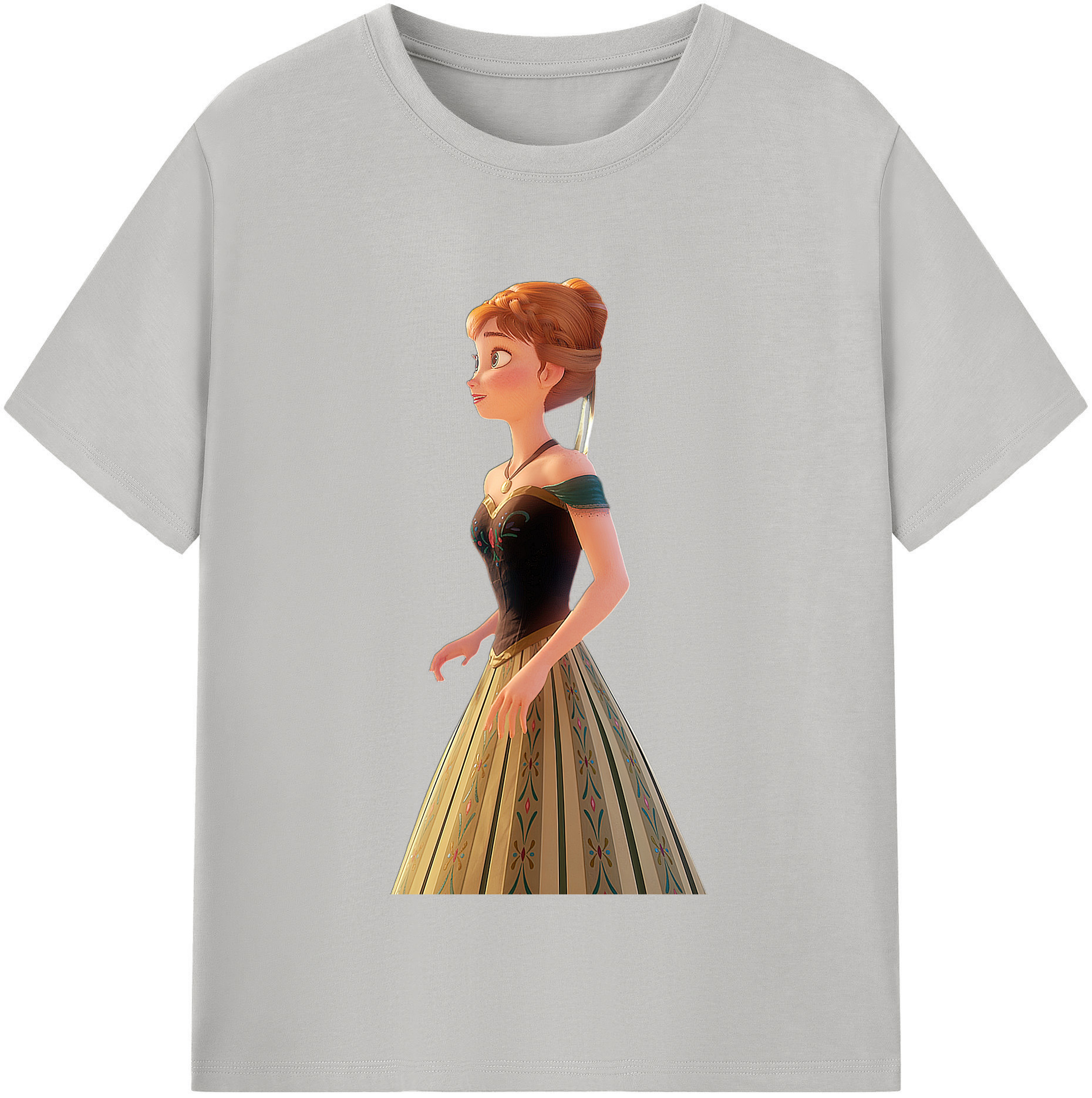 （画像用） アナと雪の女王 アンナ エルサ Frozen Anna Elsa 綿100％半袖Tシャツ（フロントプリント）