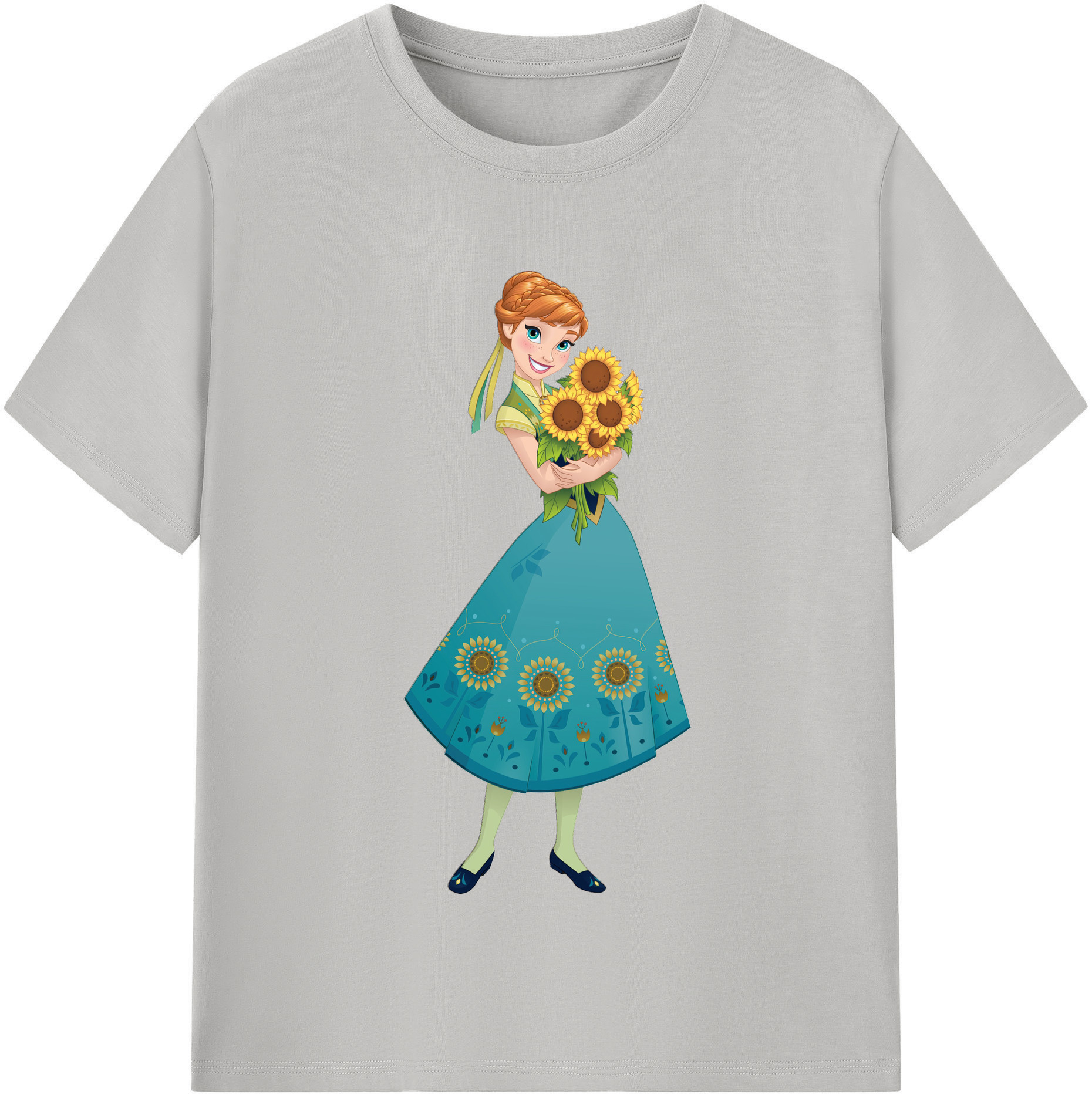 （画像用） アナと雪の女王 アンナ エルサ Frozen Anna Elsa 綿100％半袖Tシャツ（フロントプリント）