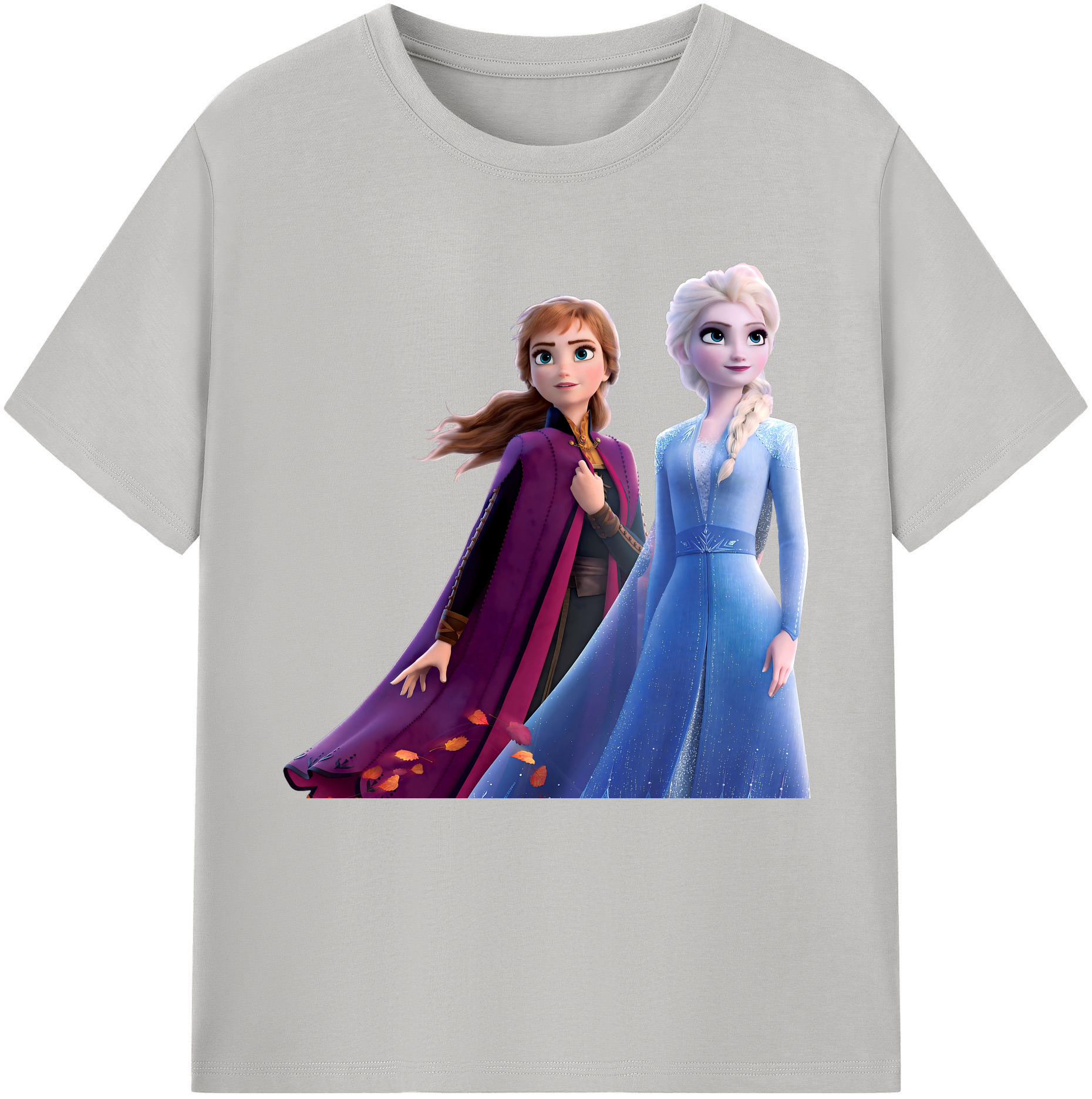 （画像用） アナと雪の女王 アンナ エルサ Frozen Anna Elsa 綿100％半袖Tシャツ（フロントプリント）