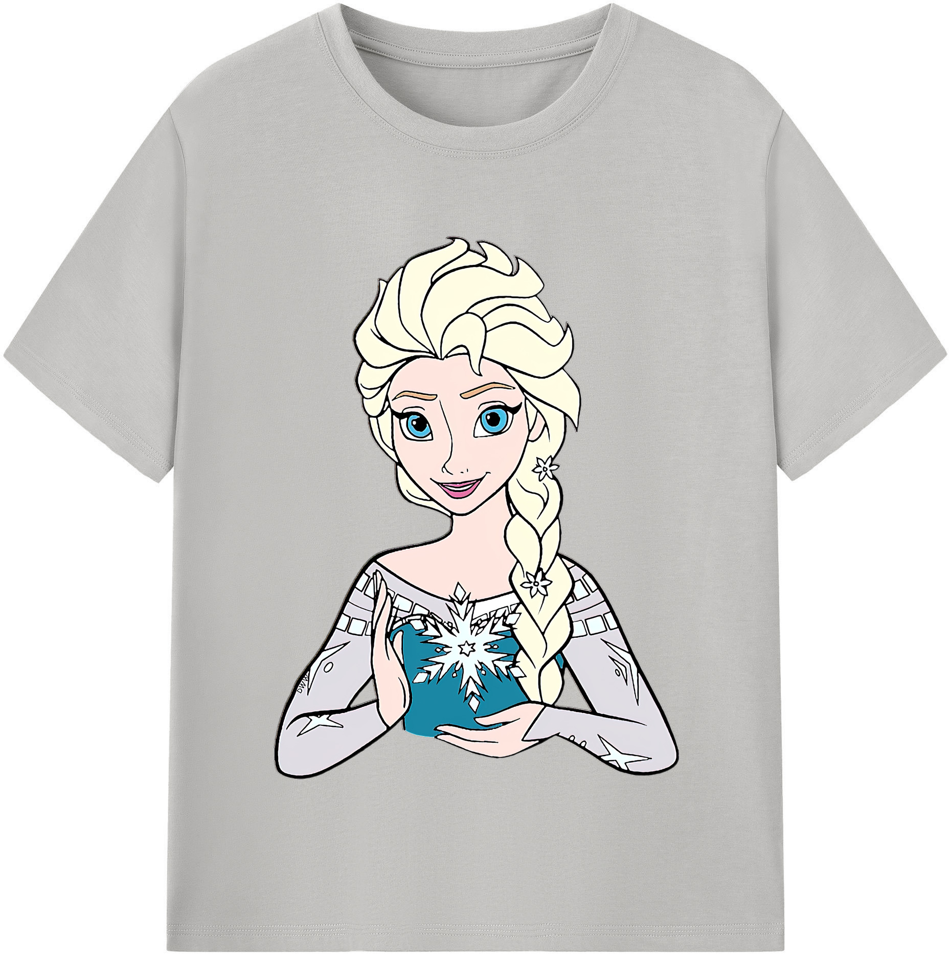 （画像用） アナと雪の女王 アンナ エルサ Frozen Anna Elsa 綿100％半袖Tシャツ（フロントプリント）