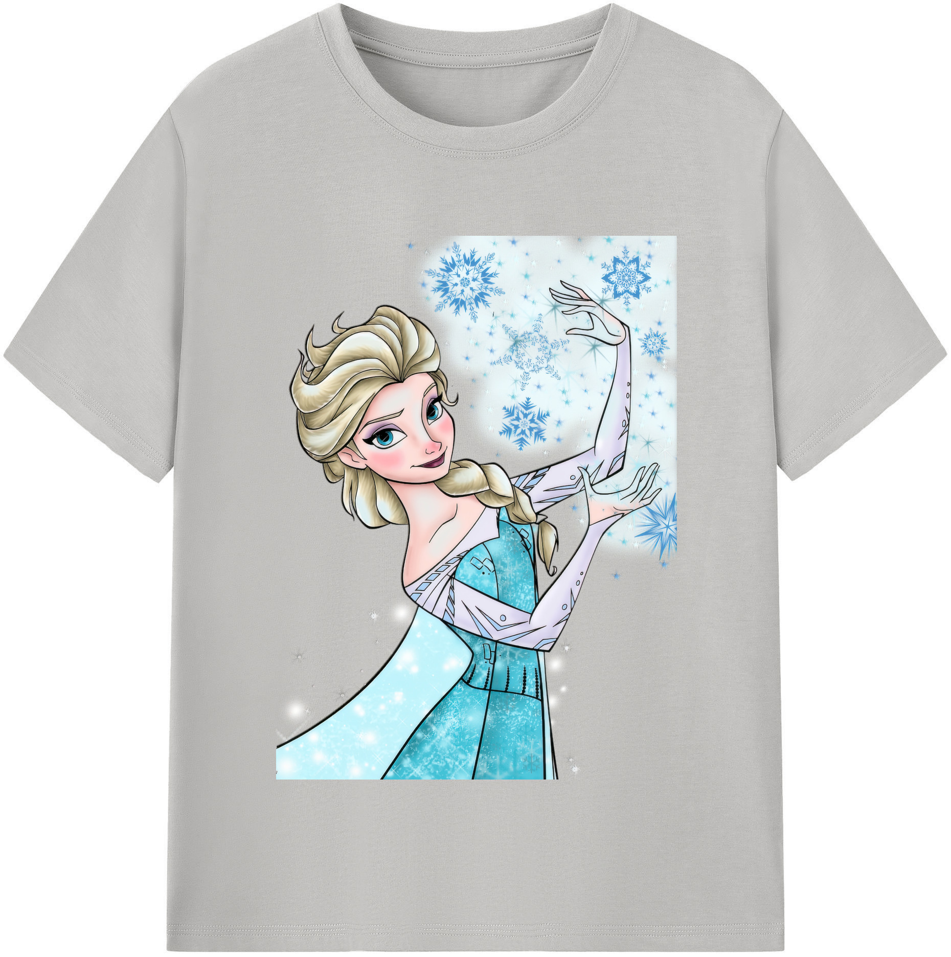 （画像用） アナと雪の女王 アンナ エルサ Frozen Anna Elsa 綿100％半袖Tシャツ（フロントプリント）